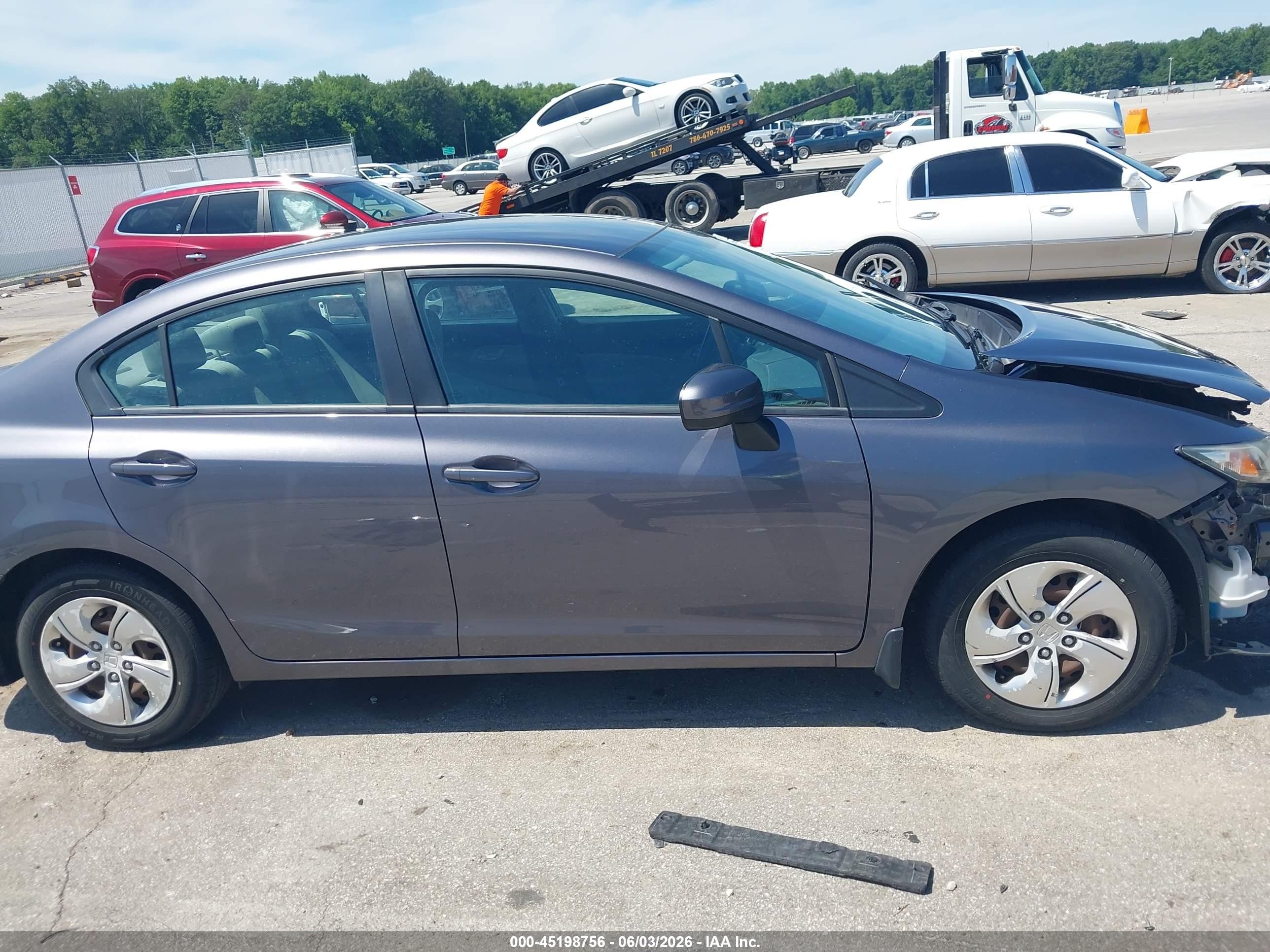 2014 Honda Civic Lx Blue vin: 19XFB2F56EE061497