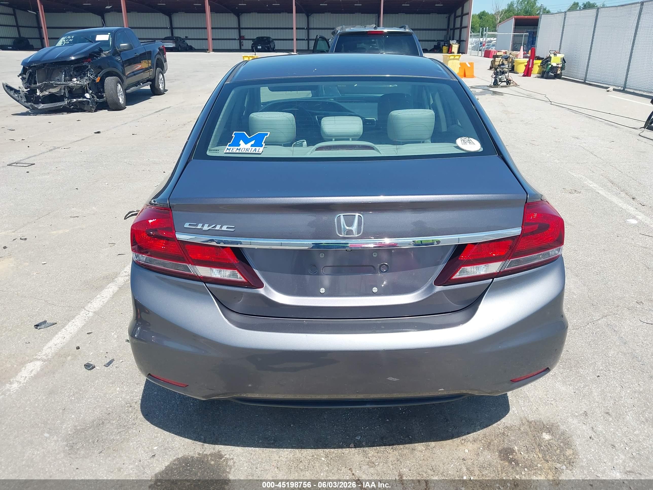 2014 Honda Civic Lx Blue vin: 19XFB2F56EE061497