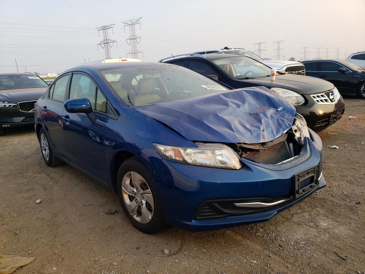 2014 Honda Civic Lx Blue vin: 19XFB2F56EE063895
