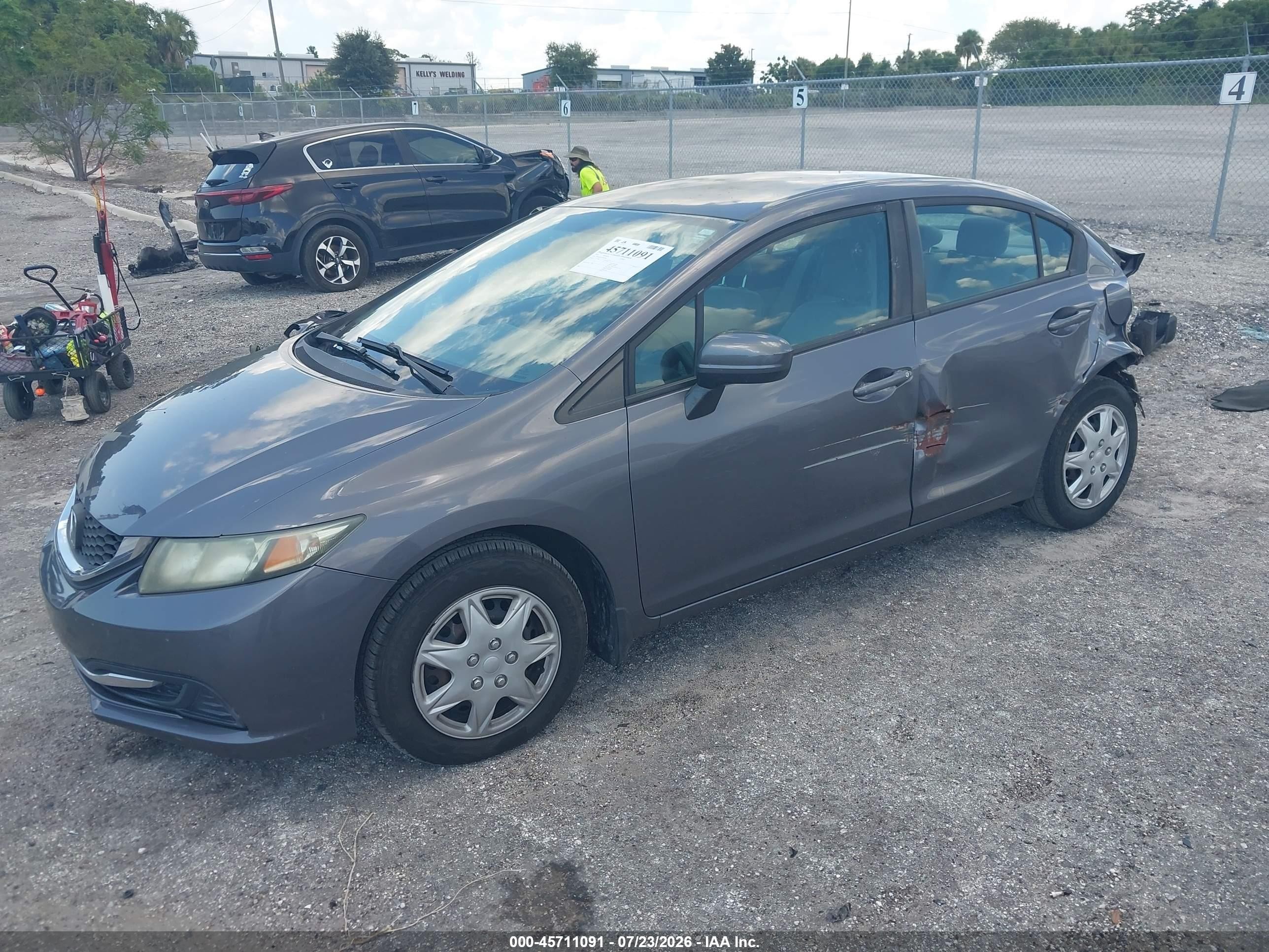 2014 Honda Civic Lx Gray vin: 19XFB2F56EE064366