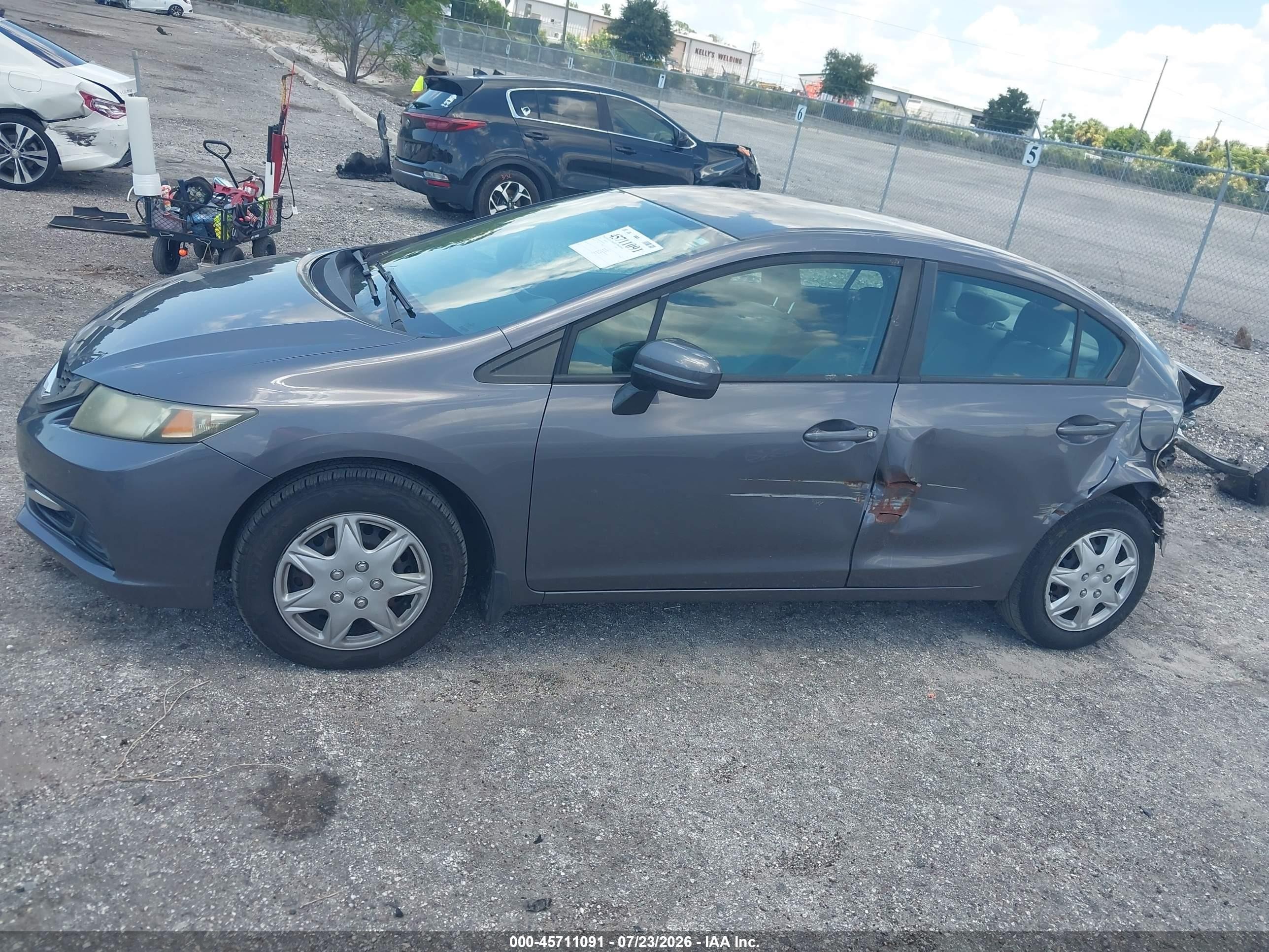 2014 Honda Civic Lx Gray vin: 19XFB2F56EE064366