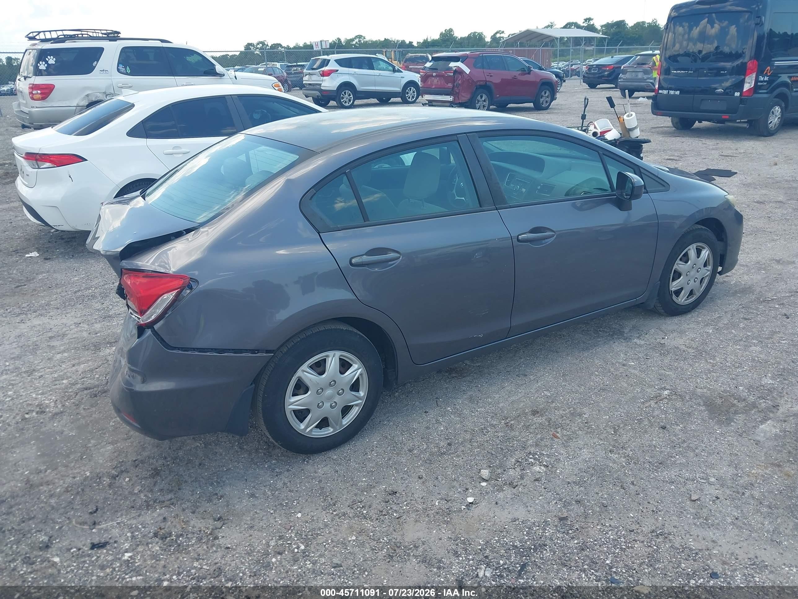 2014 Honda Civic Lx Gray vin: 19XFB2F56EE064366