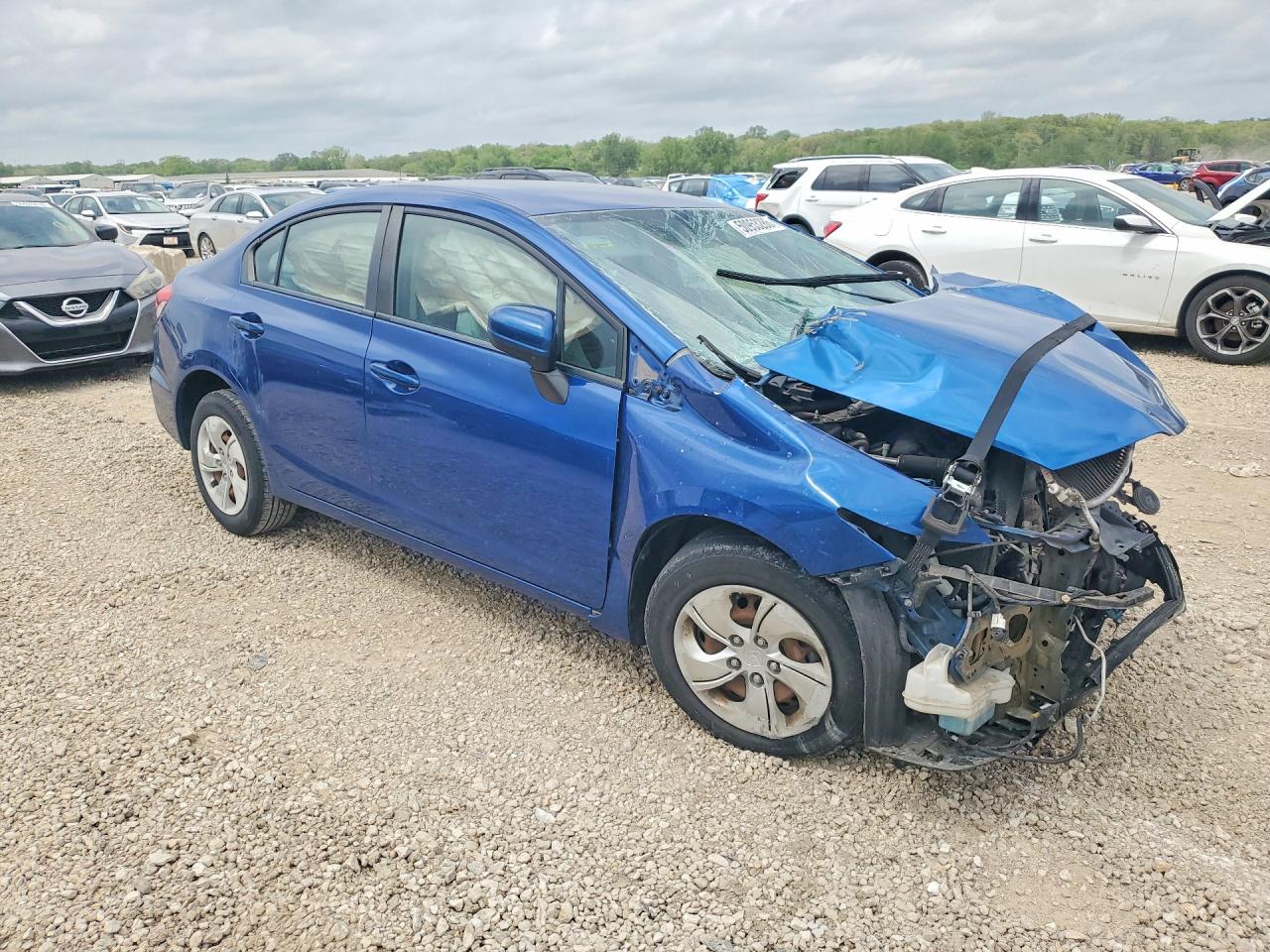 2014 Honda Civic Lx Blue vin: 19XFB2F56EE235102