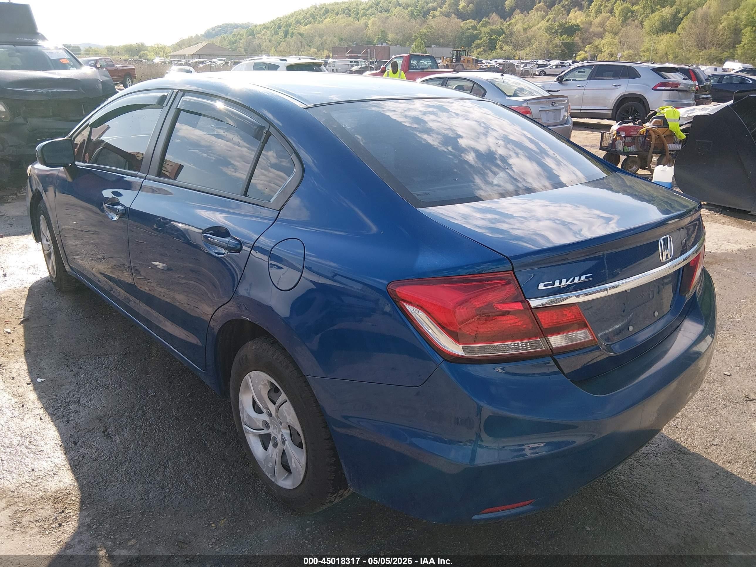 2014 Honda Civic Lx Blue vin: 19XFB2F56EE237559