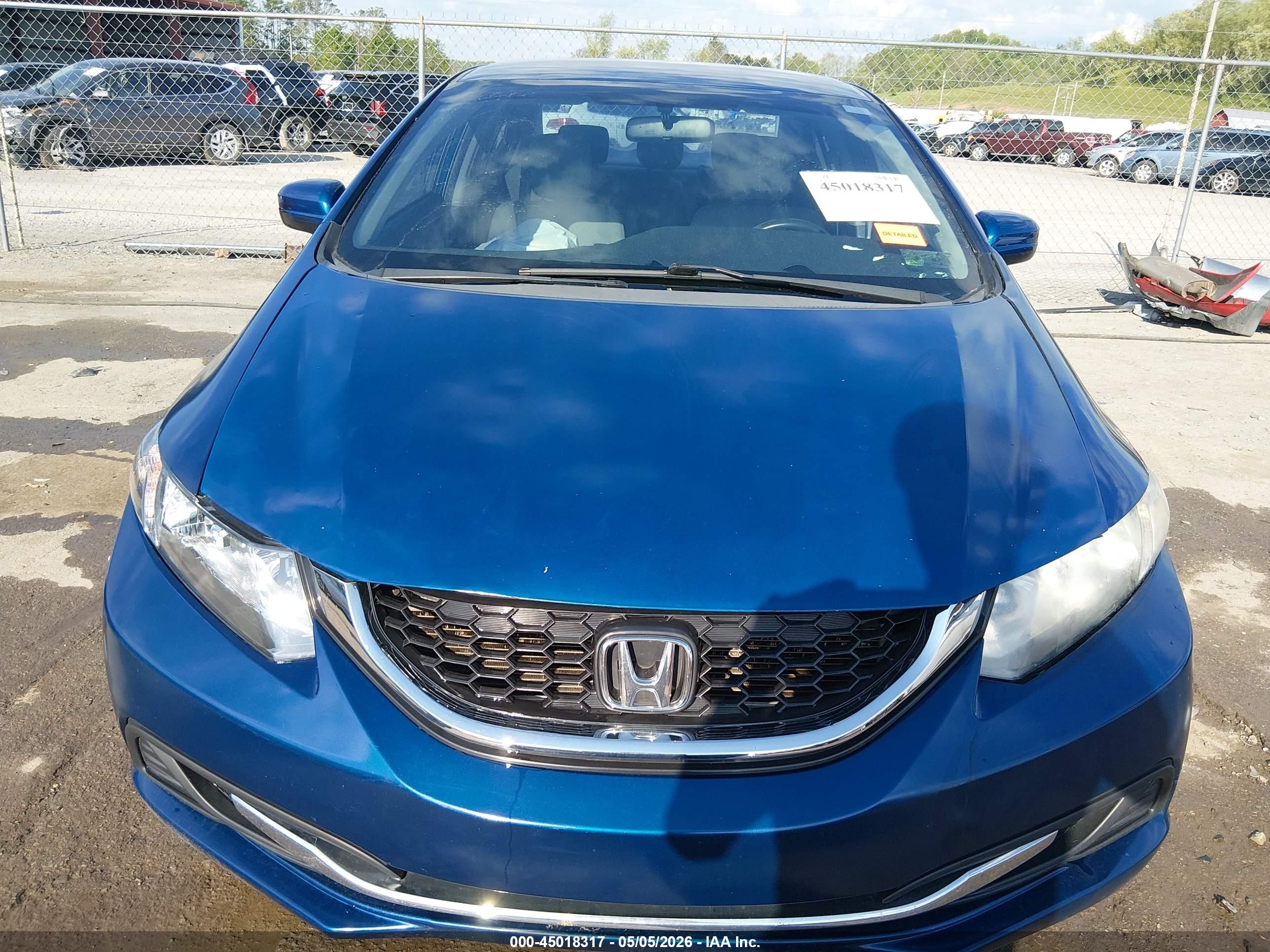 2014 Honda Civic Lx Blue vin: 19XFB2F56EE237559