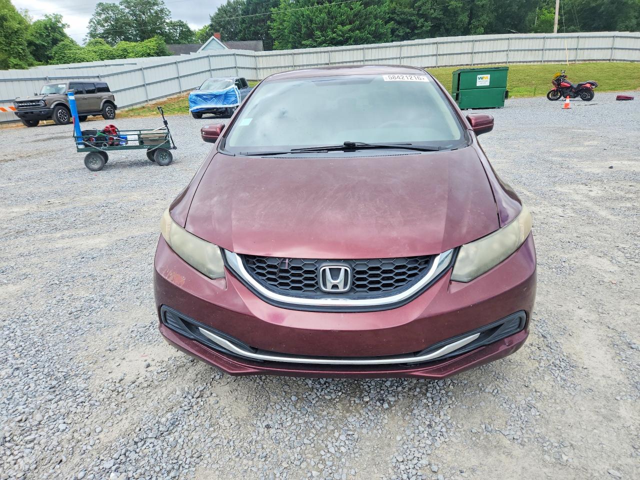 2014 Honda Civic Lx Burgundy vin: 19XFB2F56EE255205