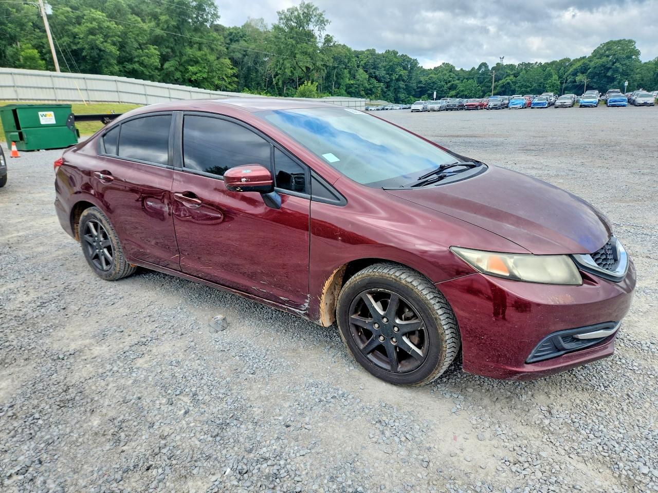 2014 Honda Civic Lx Burgundy vin: 19XFB2F56EE255205