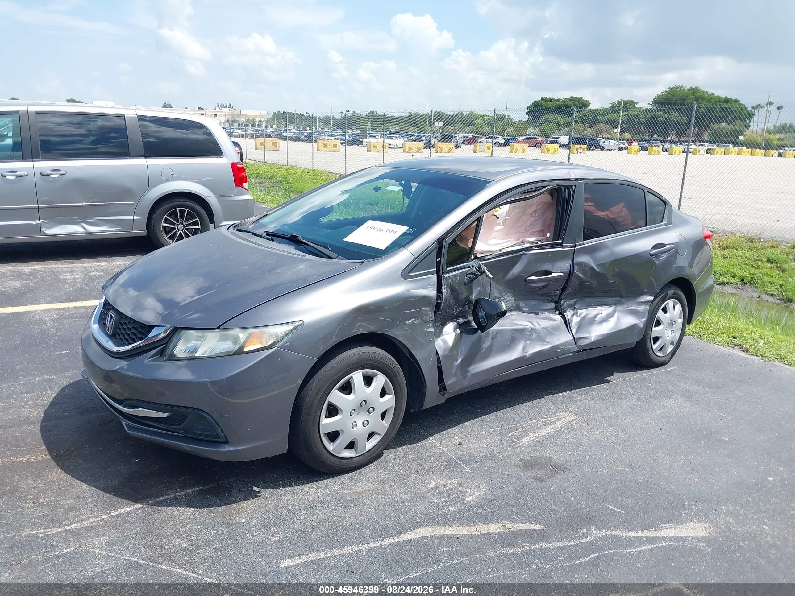 2014 Honda Civic Lx Gray vin: 19XFB2F56EE256595