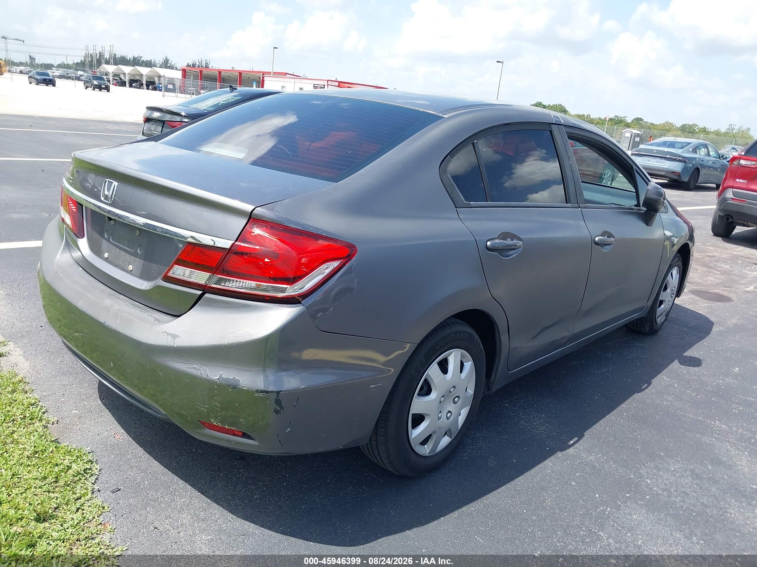 2014 Honda Civic Lx Gray vin: 19XFB2F56EE256595