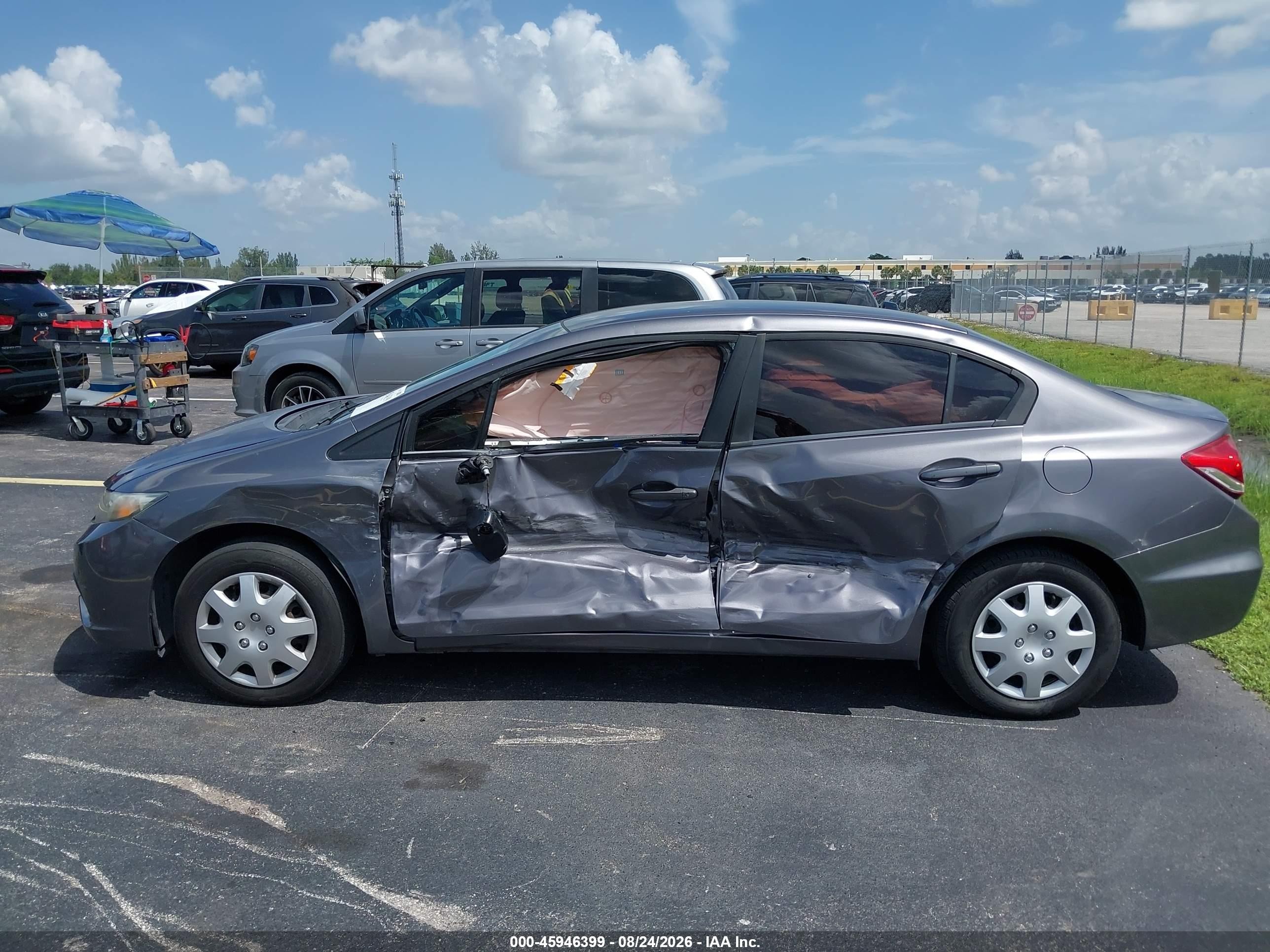 2014 Honda Civic Lx Gray vin: 19XFB2F56EE256595