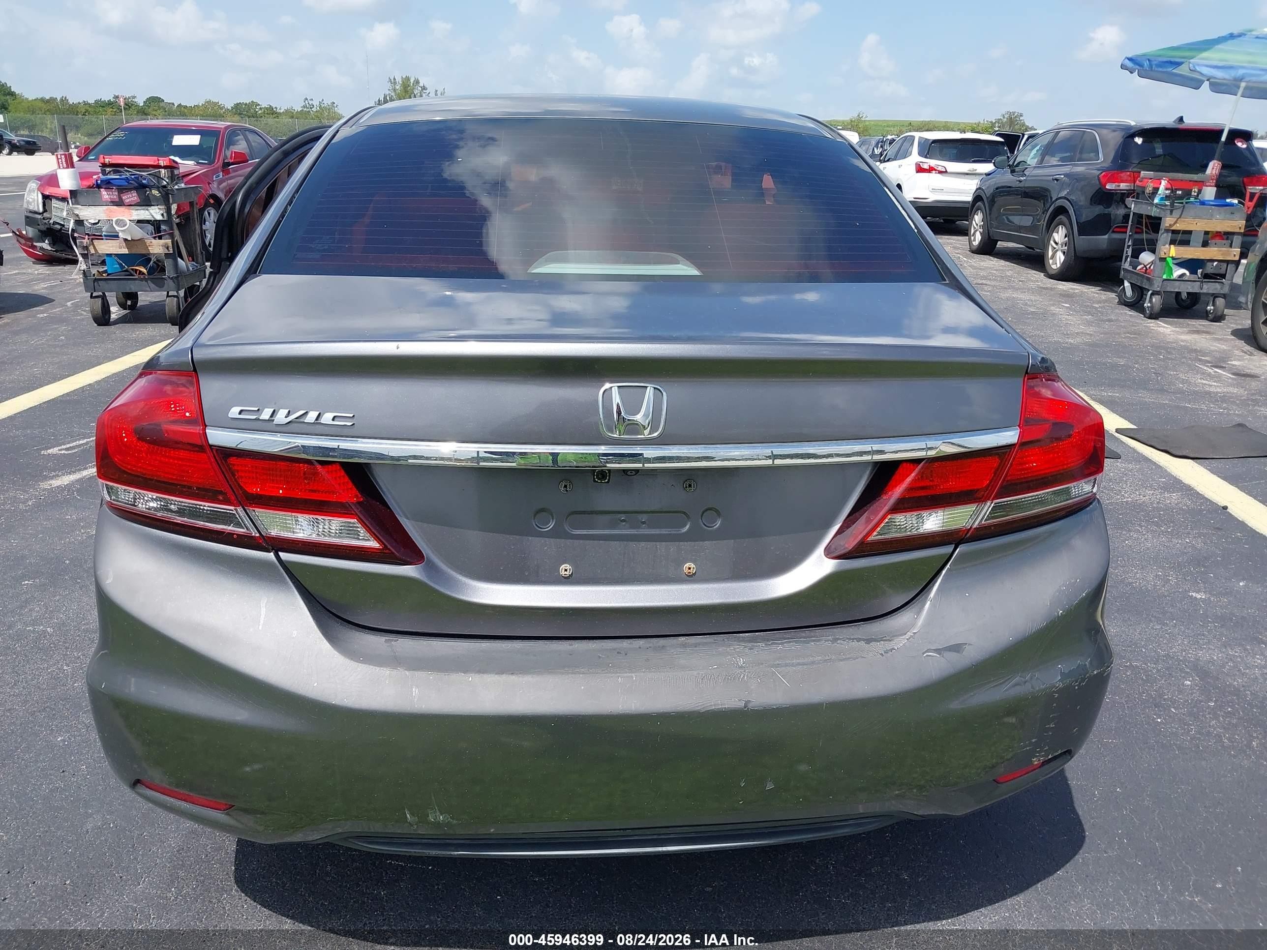 2014 Honda Civic Lx Gray vin: 19XFB2F56EE256595