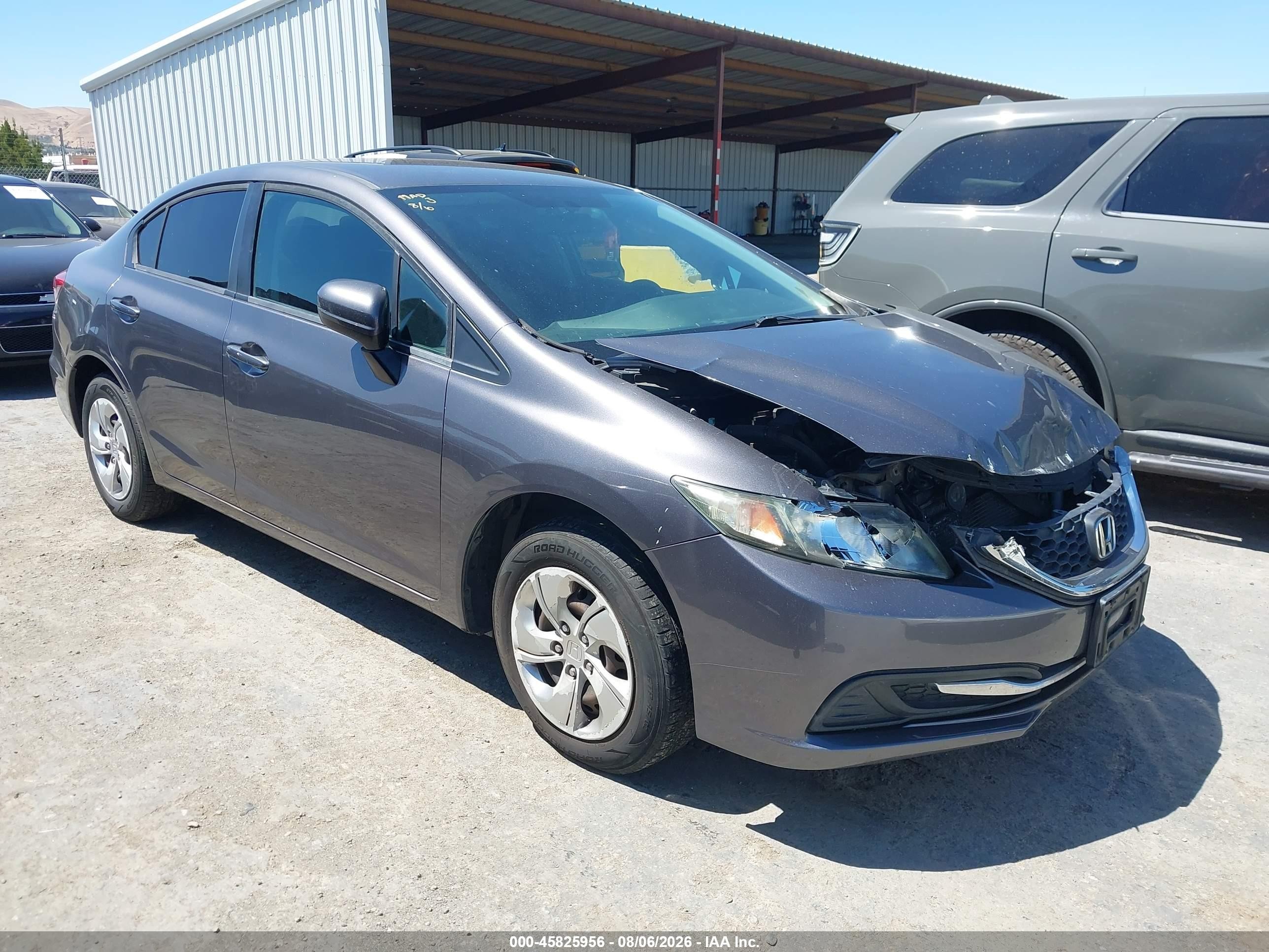 2014 Honda Civic Lx Gray vin: 19XFB2F56EE269637