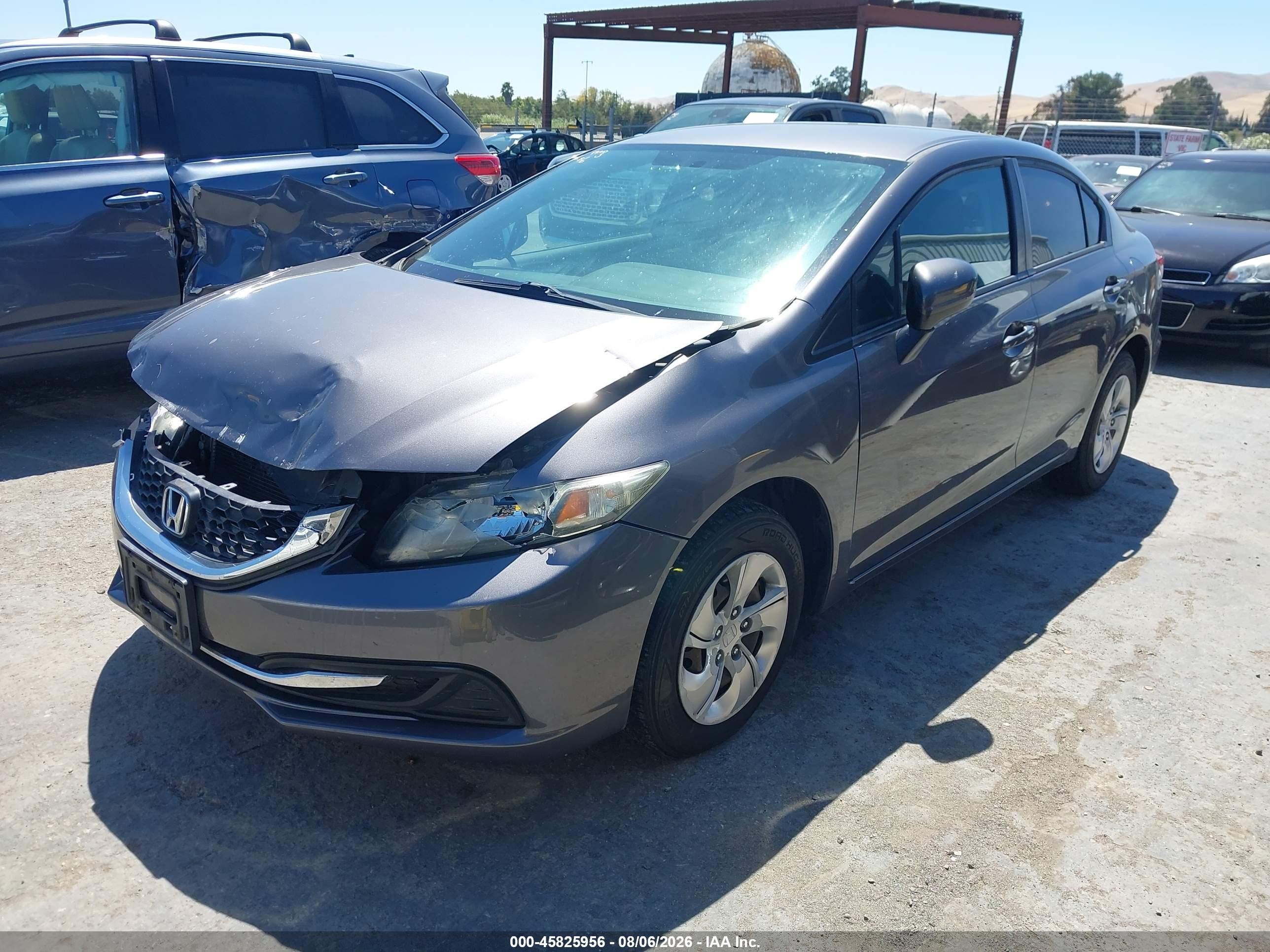 2014 Honda Civic Lx Gray vin: 19XFB2F56EE269637