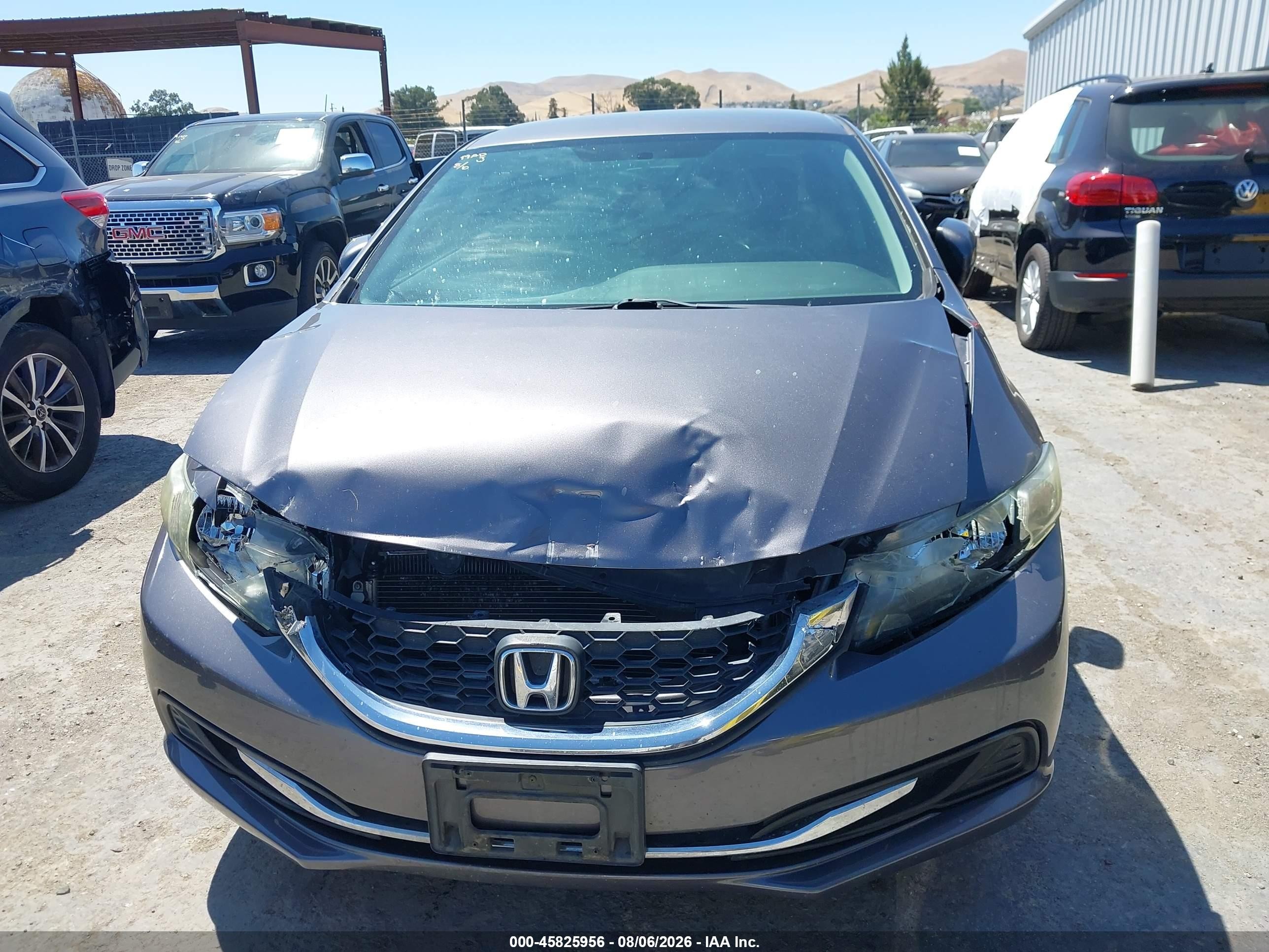 2014 Honda Civic Lx Gray vin: 19XFB2F56EE269637