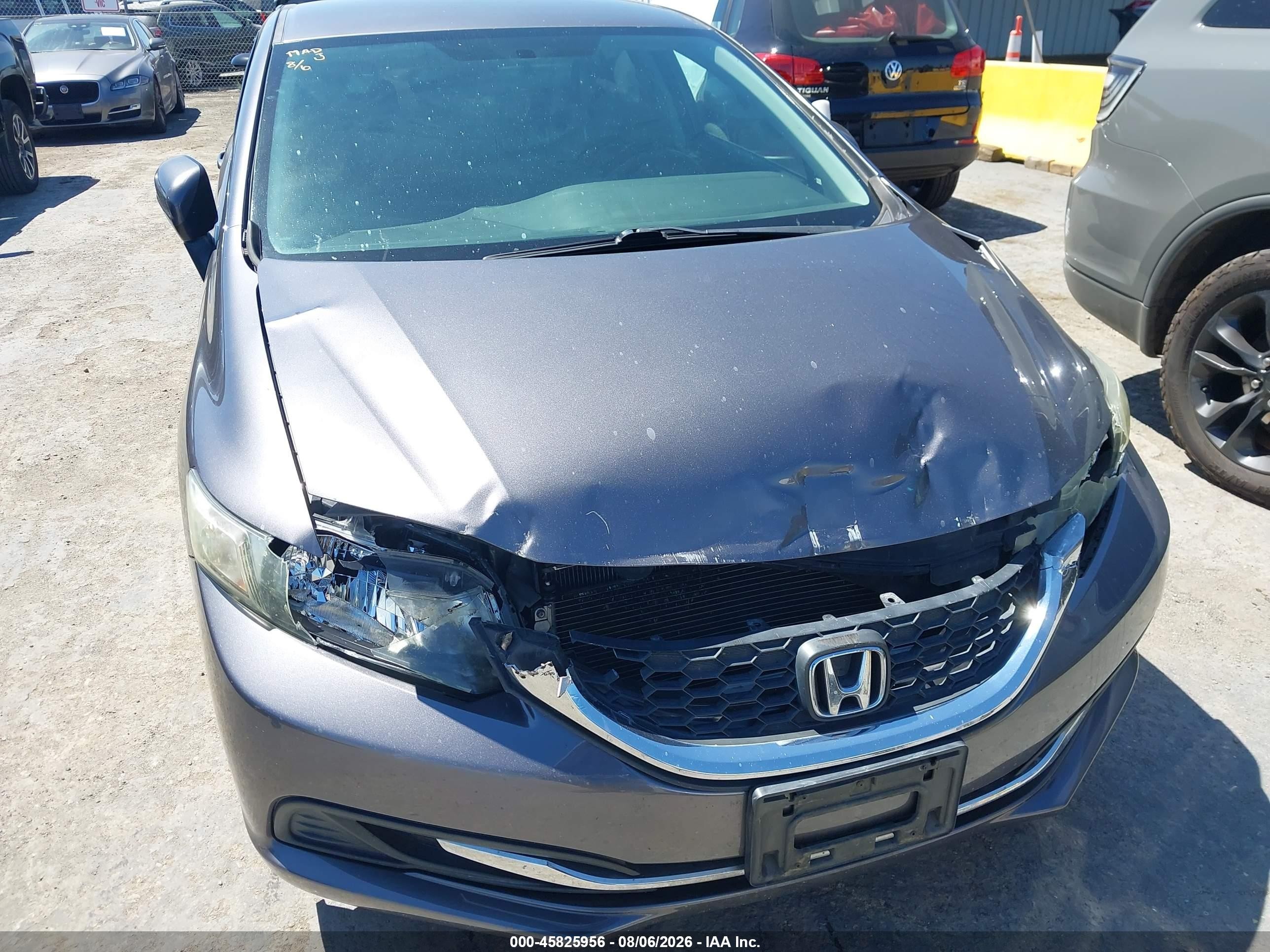 2014 Honda Civic Lx Gray vin: 19XFB2F56EE269637