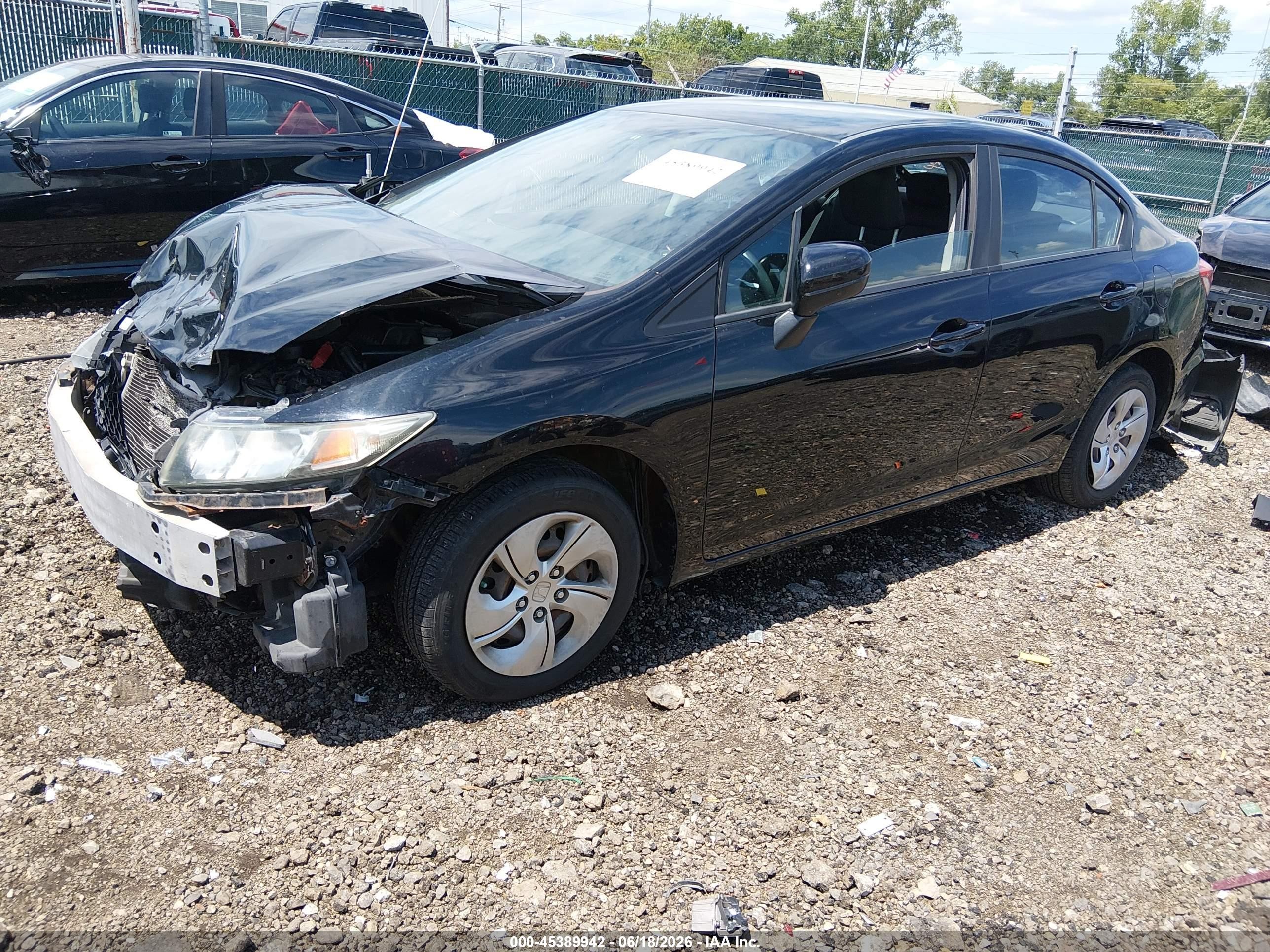 2015 Honda Civic Lx Black vin: 19XFB2F56FE018117