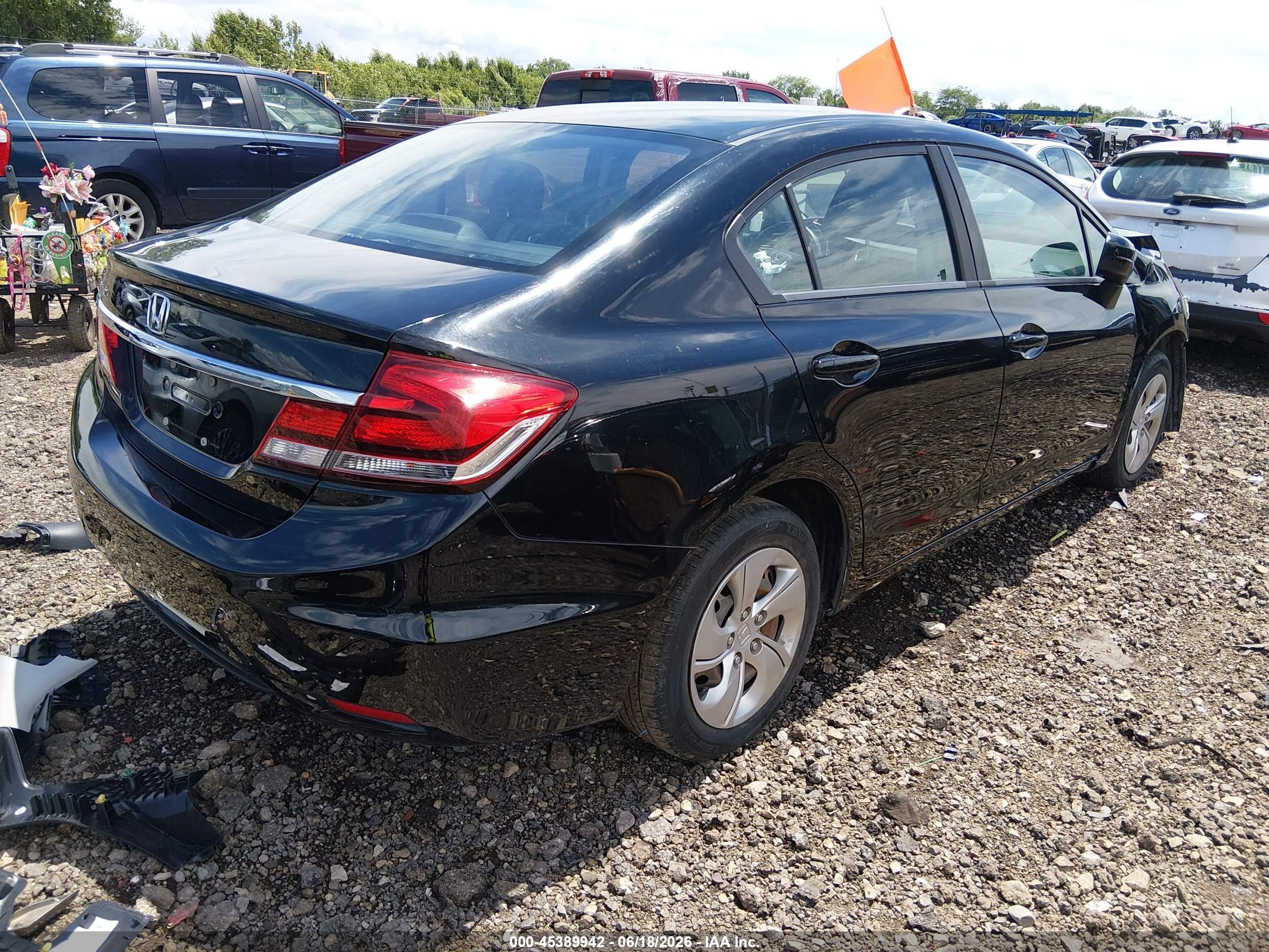 2015 Honda Civic Lx Black vin: 19XFB2F56FE018117
