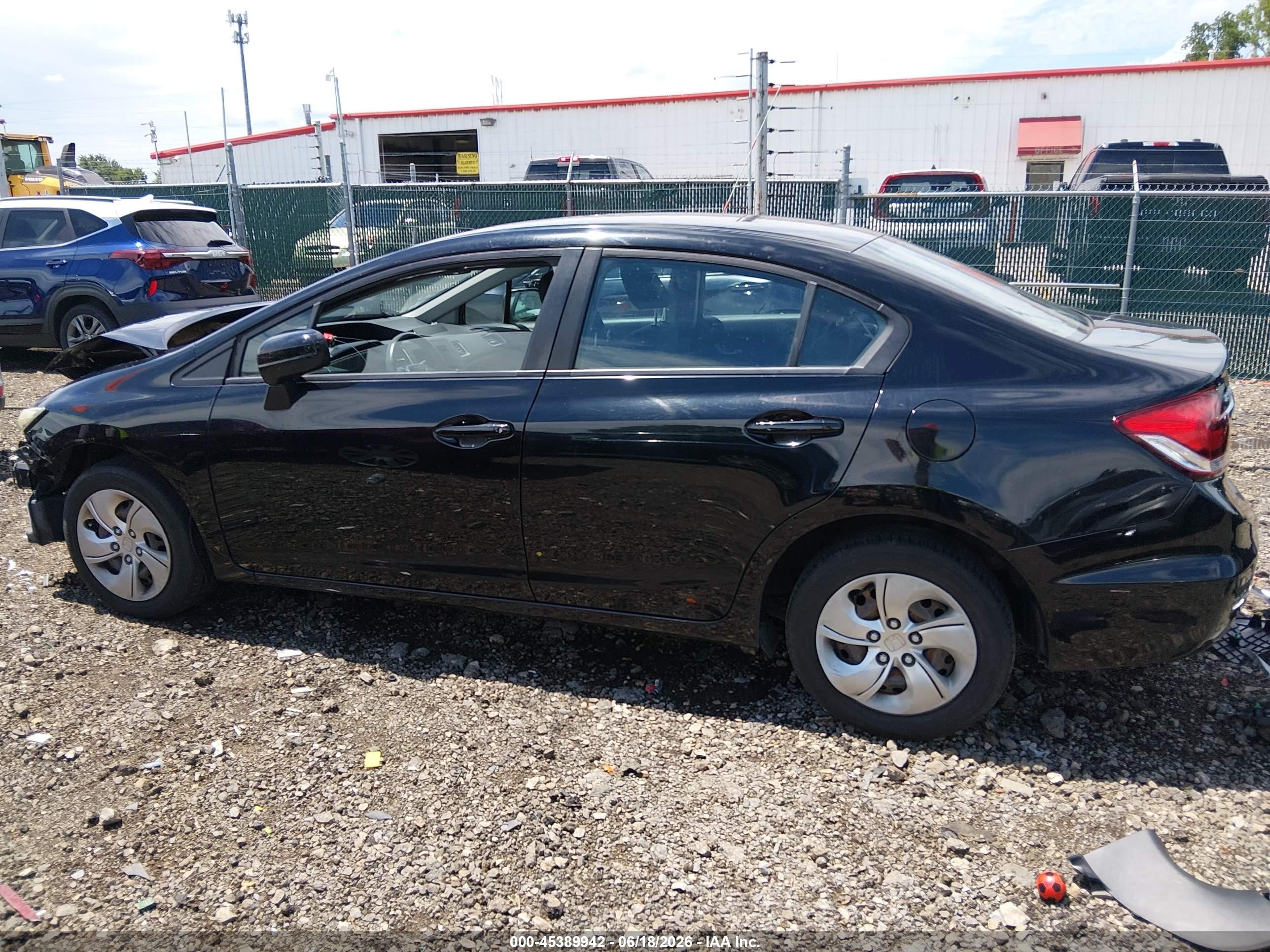 2015 Honda Civic Lx Black vin: 19XFB2F56FE018117