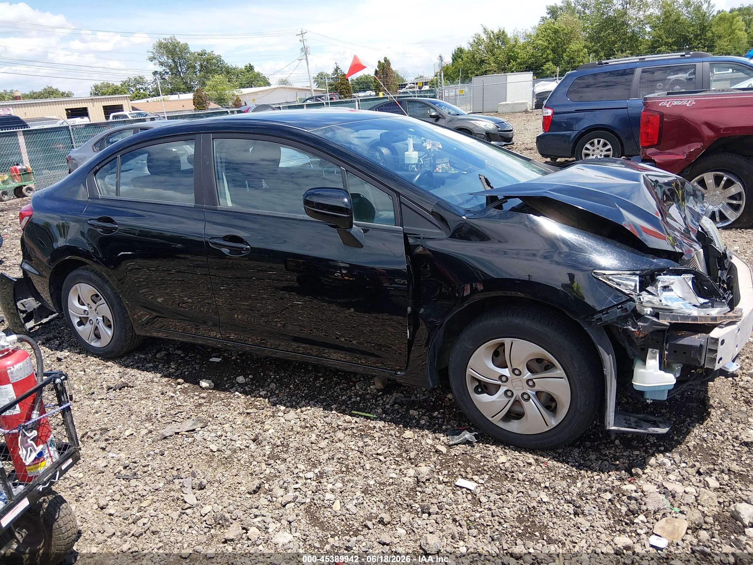 2015 Honda Civic Lx Black vin: 19XFB2F56FE018117