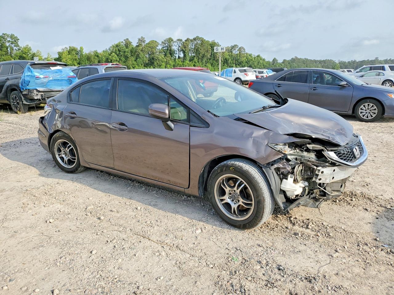 2015 Honda Civic Lx Gray vin: 19XFB2F56FE019767