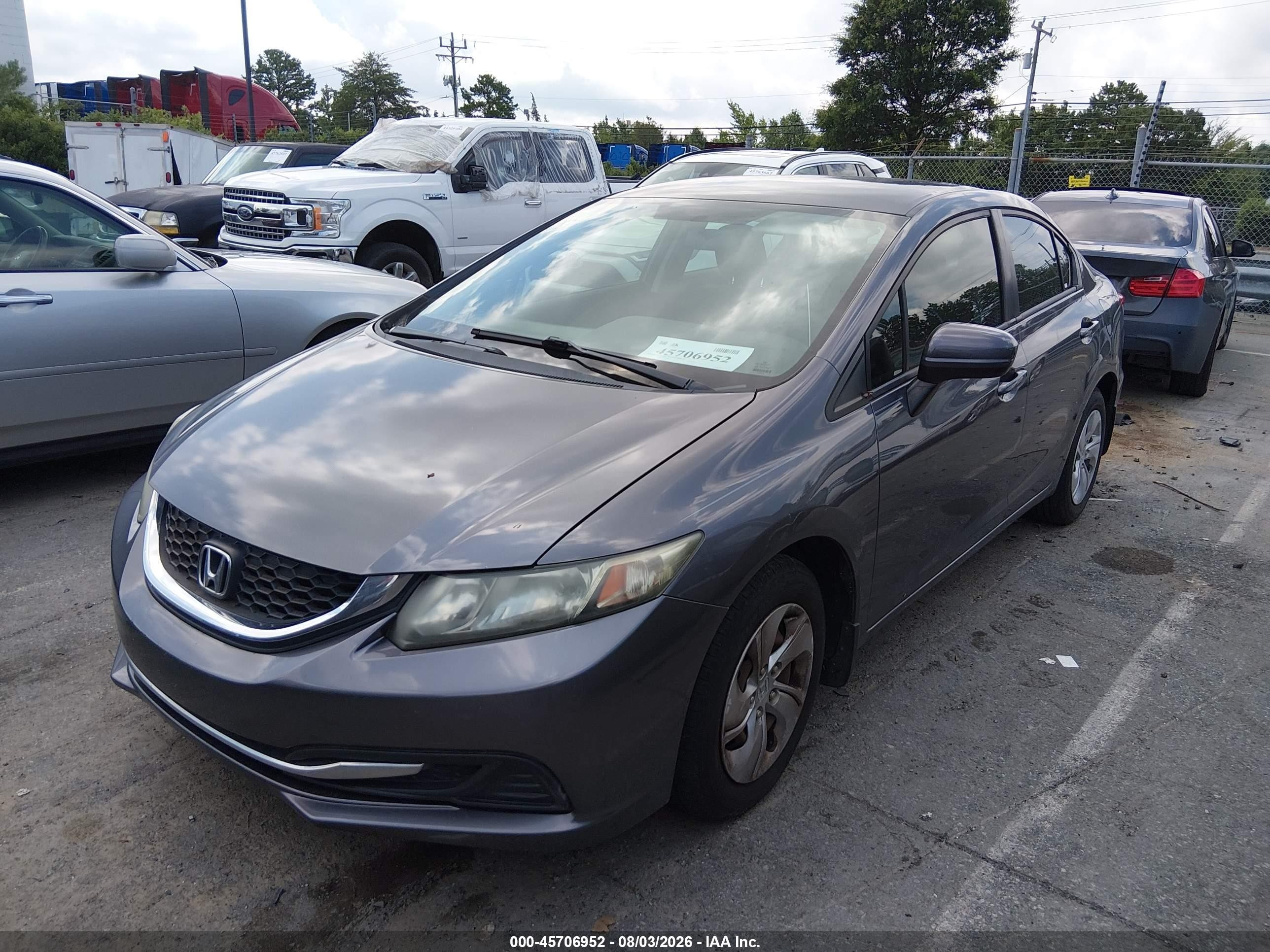 2015 Honda Civic Lx Gray vin: 19XFB2F56FE026153