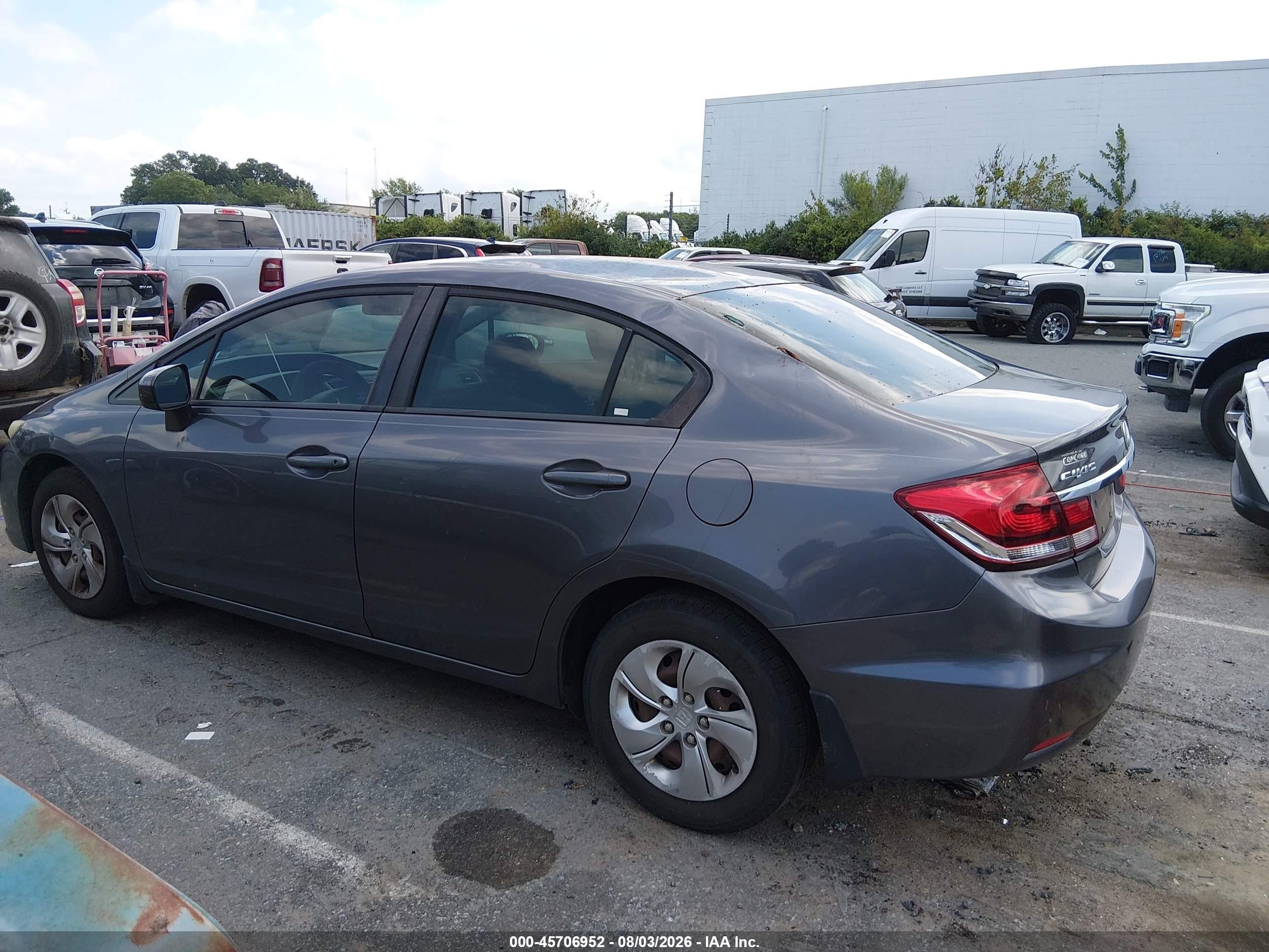 2015 Honda Civic Lx Gray vin: 19XFB2F56FE026153