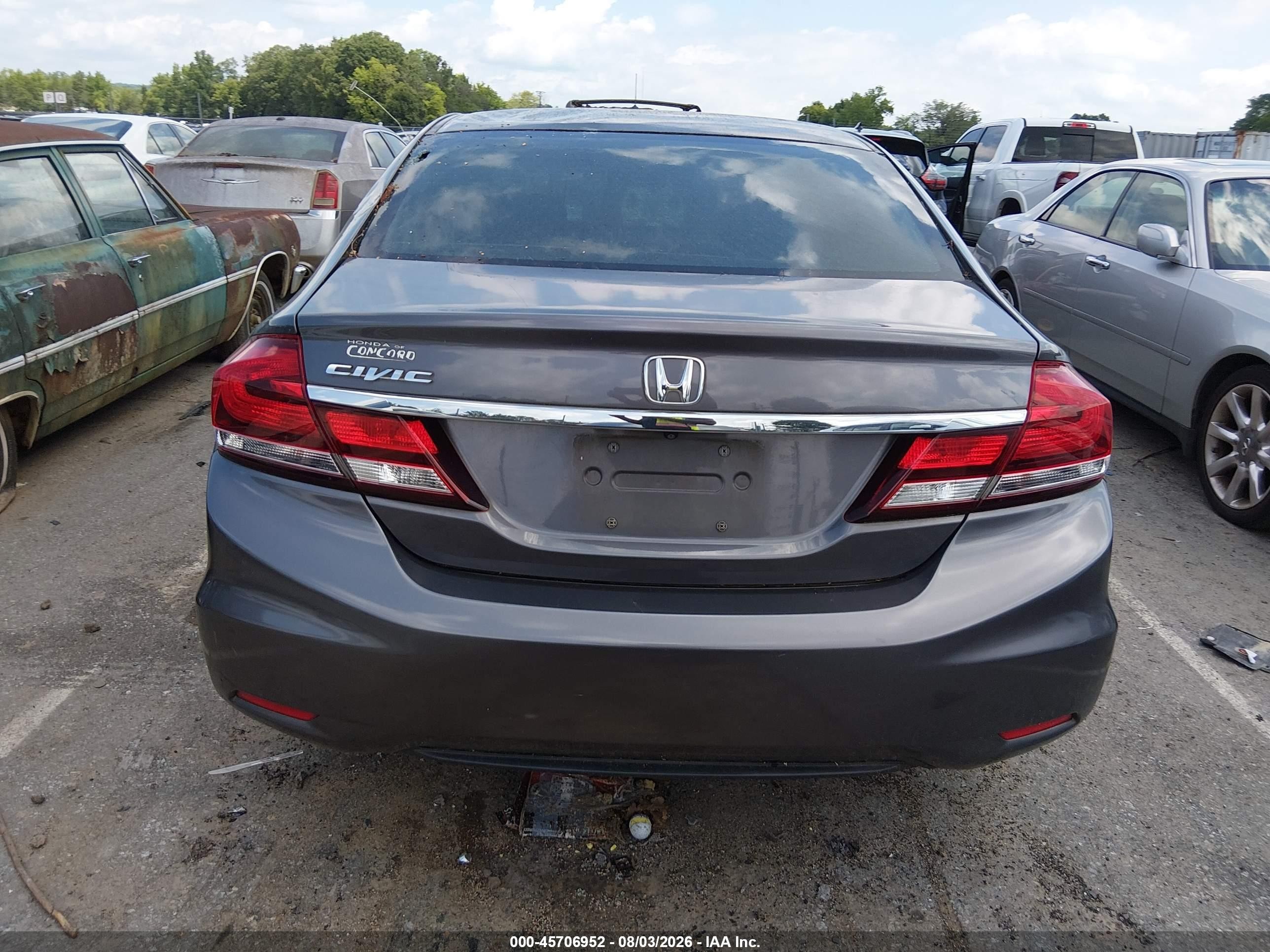 2015 Honda Civic Lx Gray vin: 19XFB2F56FE026153