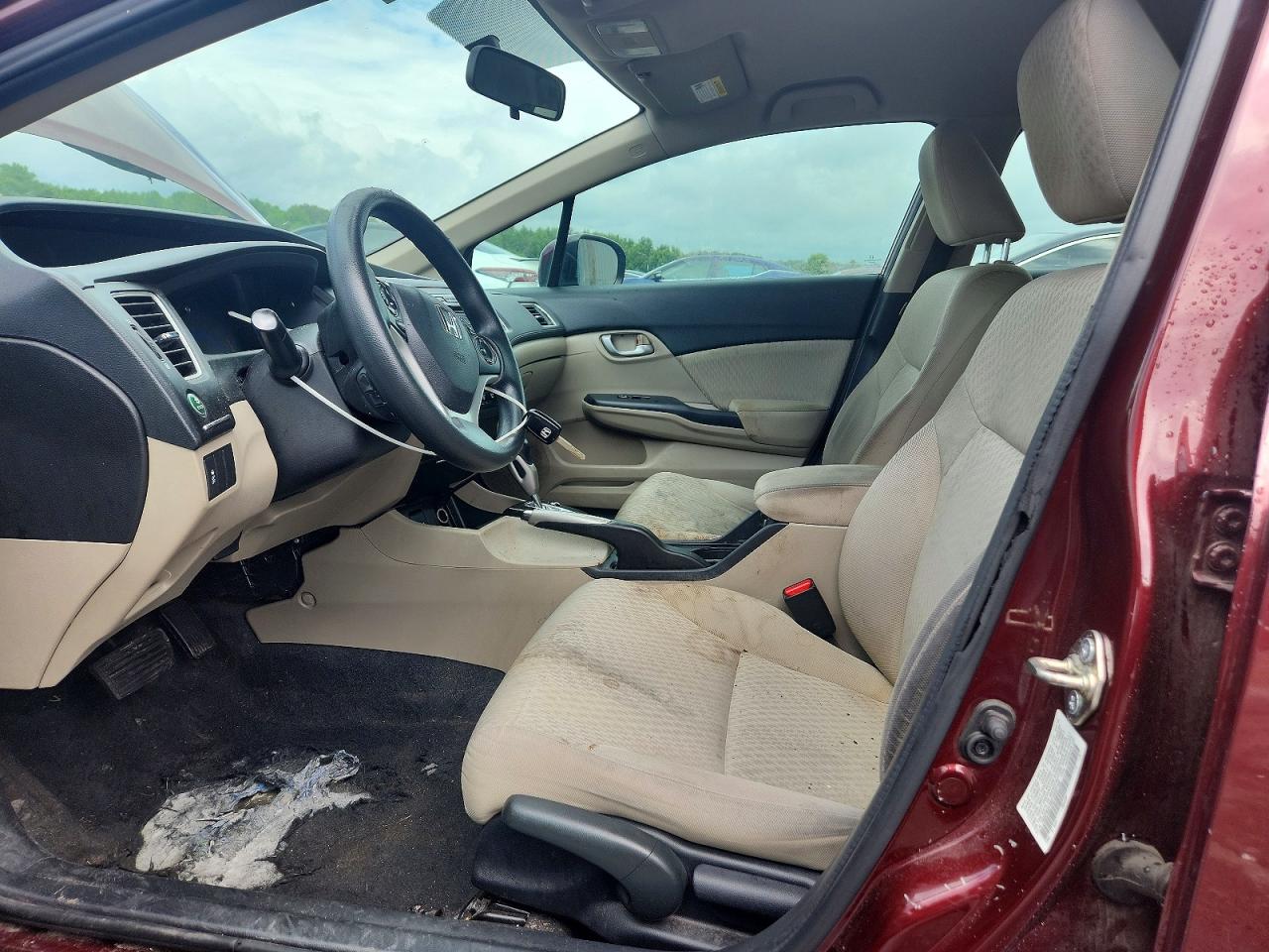 2015 Honda Civic Lx Burgundy vin: 19XFB2F56FE032745