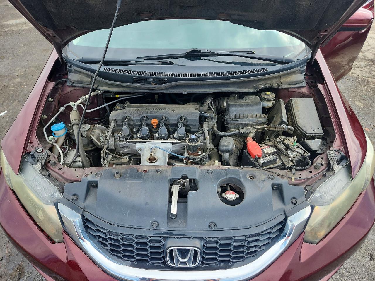 2015 Honda Civic Lx Burgundy vin: 19XFB2F56FE032745