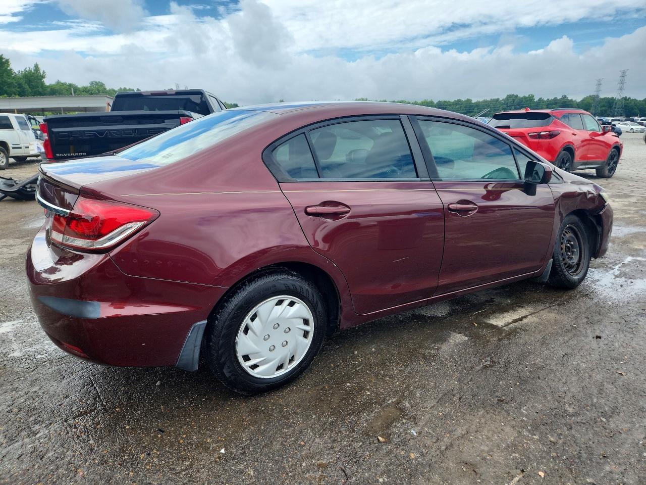 2015 Honda Civic Lx Burgundy vin: 19XFB2F56FE032745