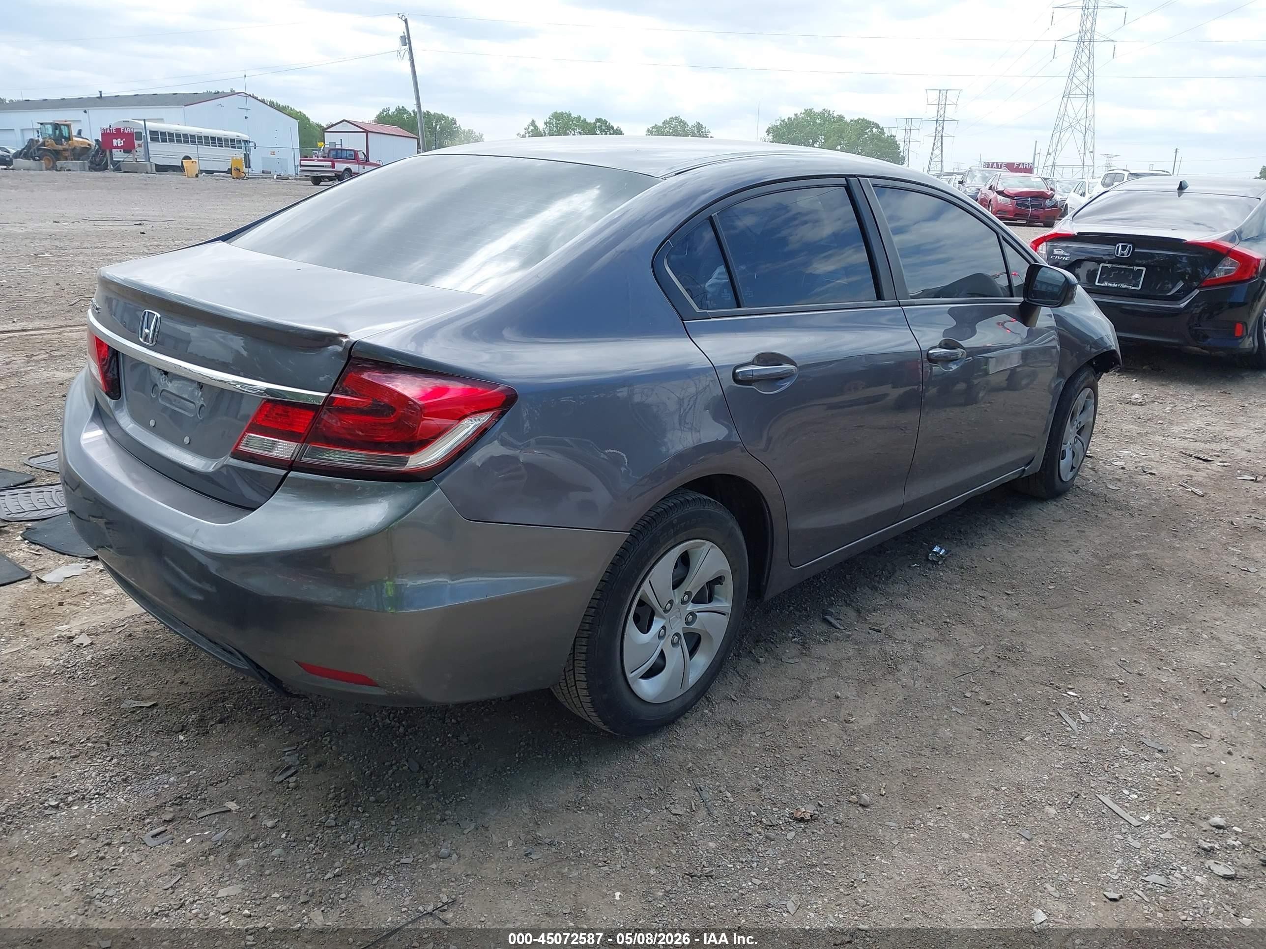 2015 Honda Civic Lx Gray vin: 19XFB2F56FE037430