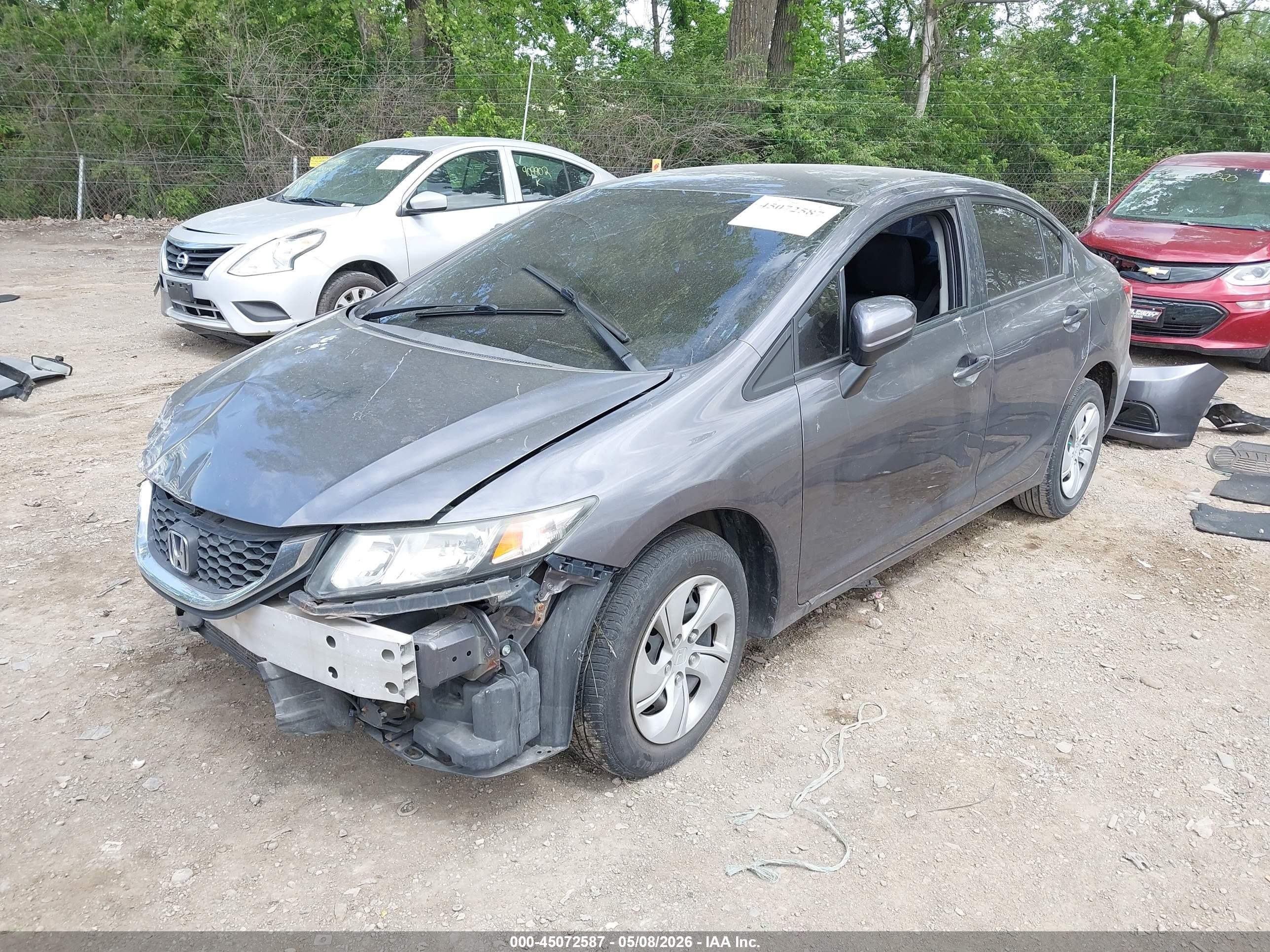 2015 Honda Civic Lx Gray vin: 19XFB2F56FE037430
