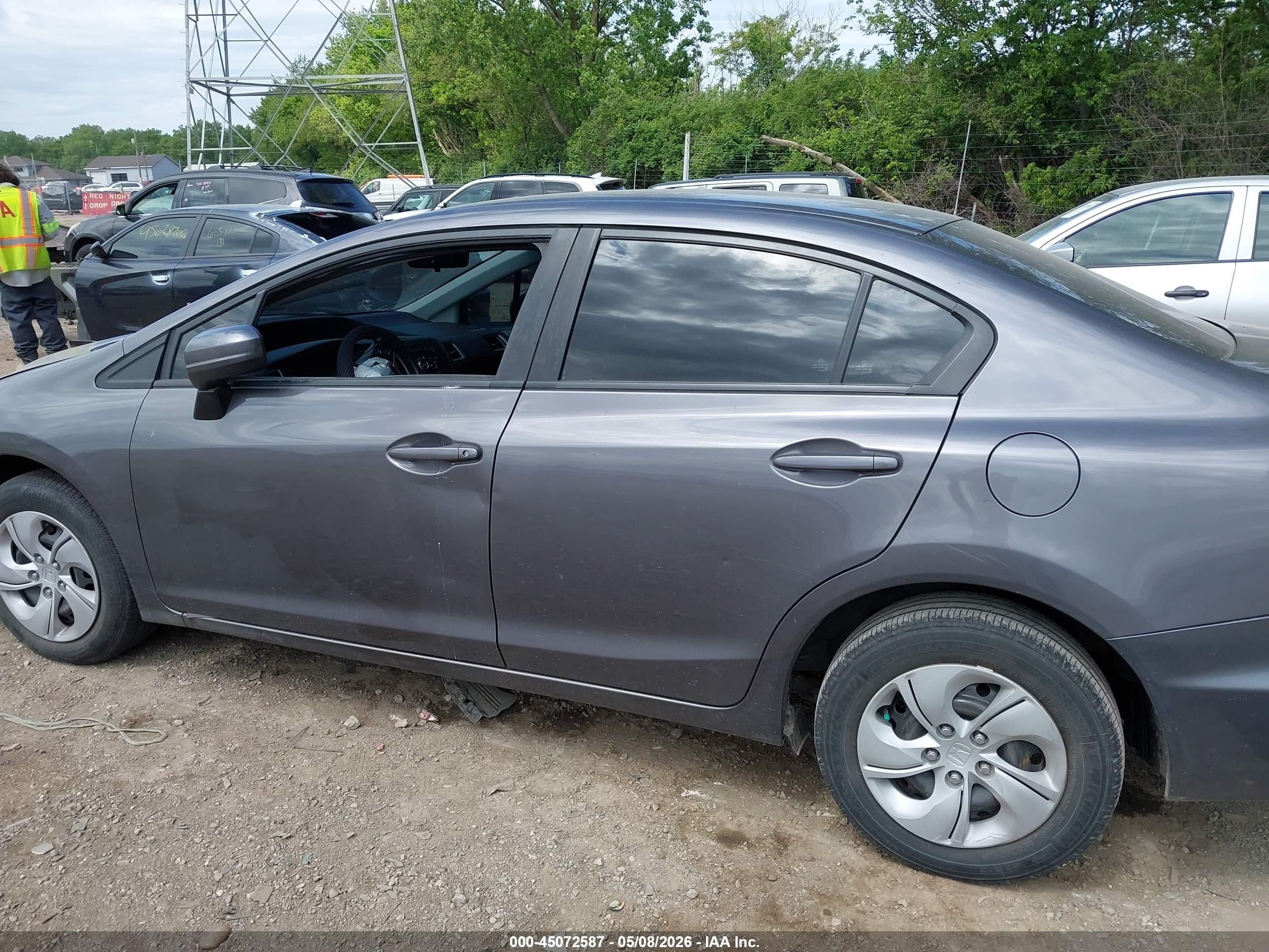 2015 Honda Civic Lx Gray vin: 19XFB2F56FE037430