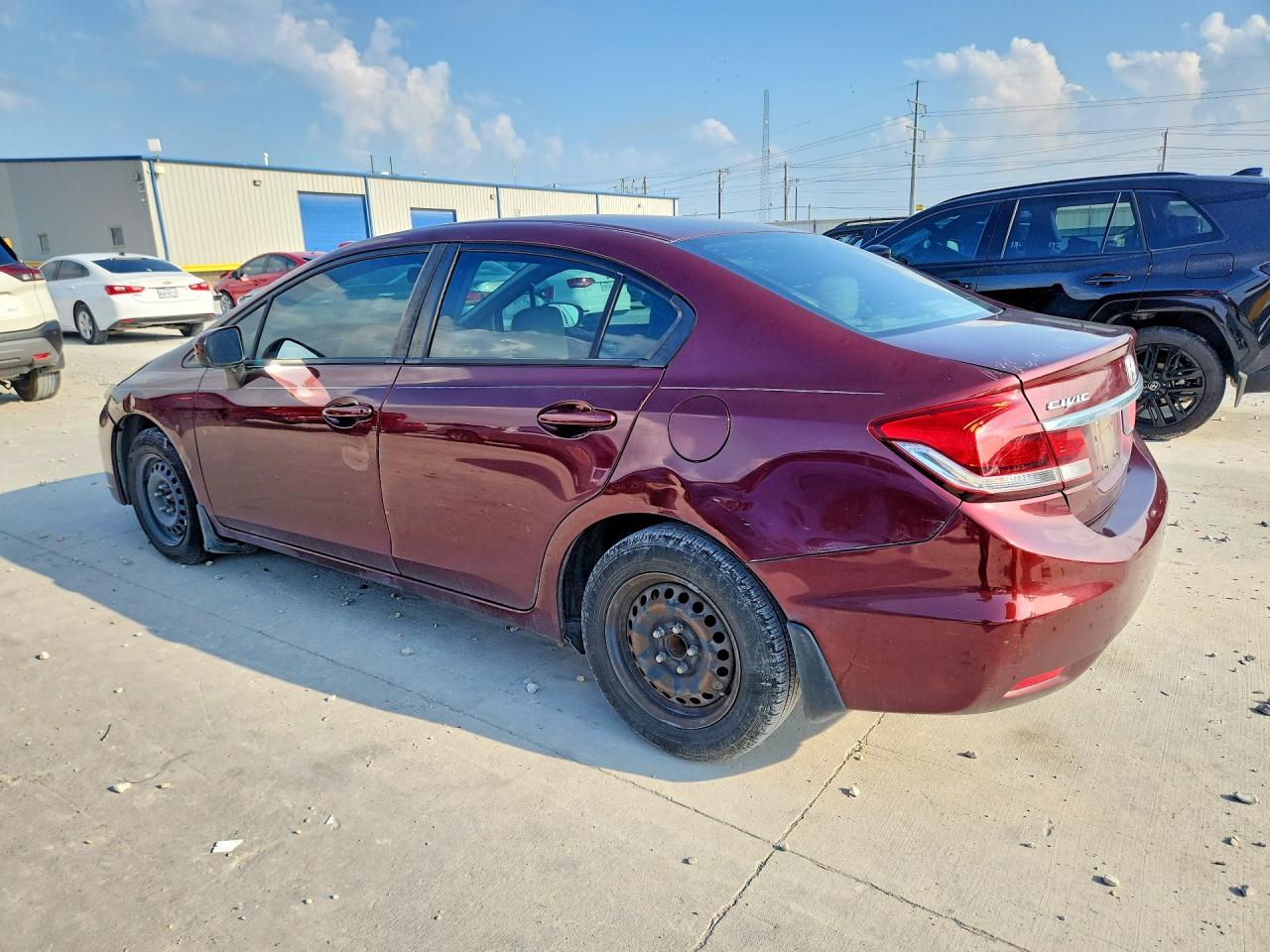 2015 Honda Civic Lx Burgundy vin: 19XFB2F56FE063784