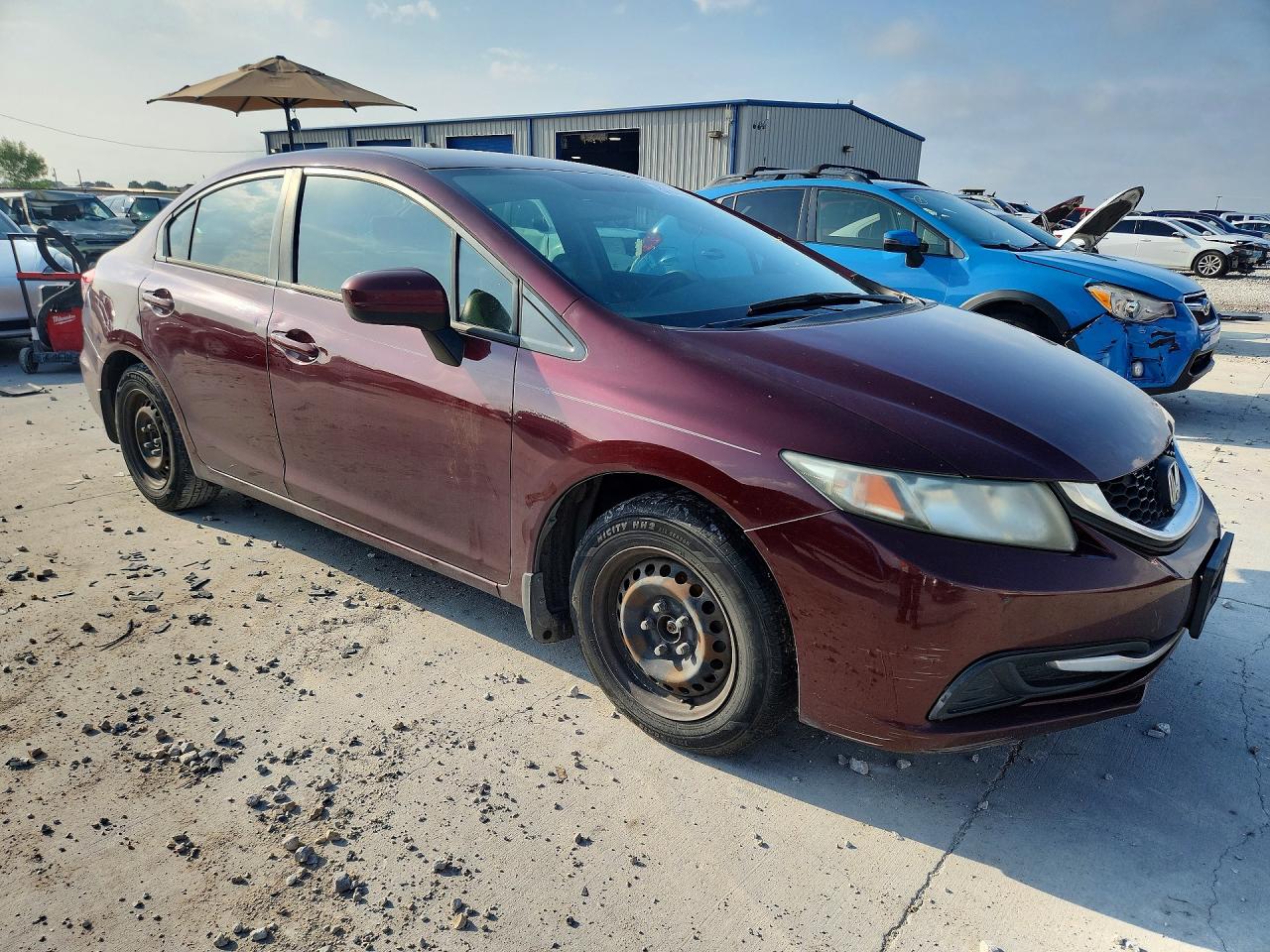 2015 Honda Civic Lx Burgundy vin: 19XFB2F56FE063784
