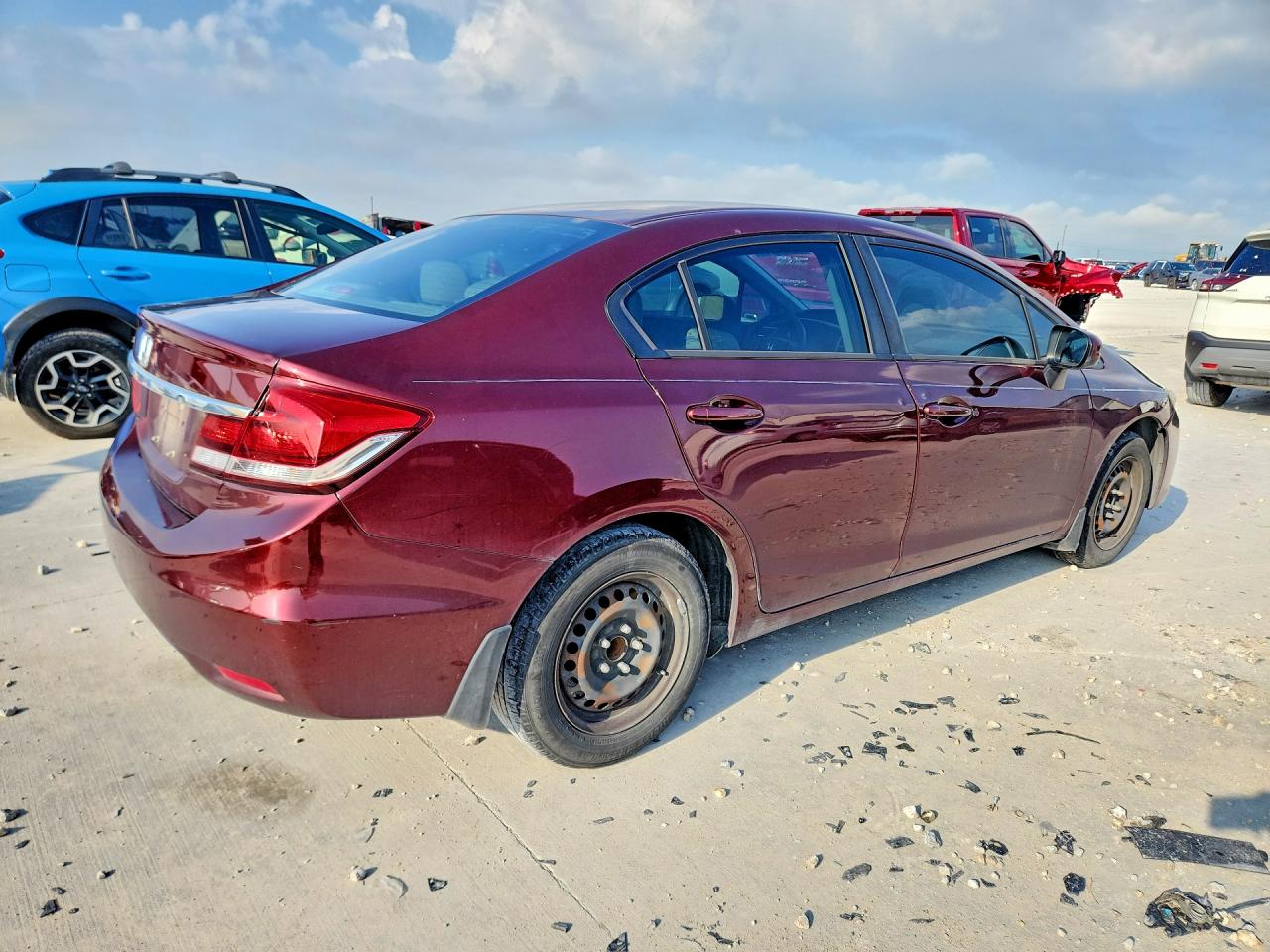 2015 Honda Civic Lx Burgundy vin: 19XFB2F56FE063784