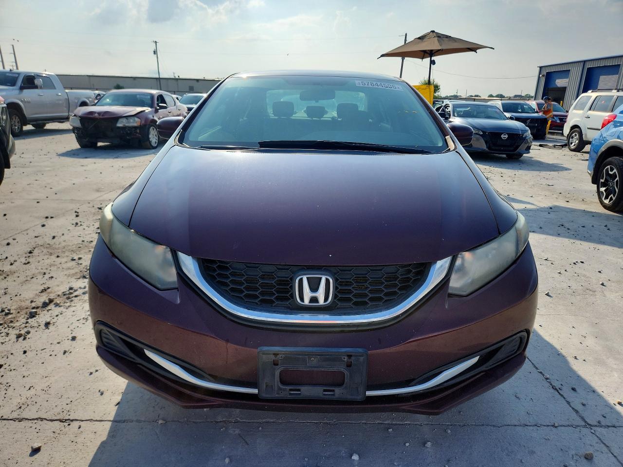 2015 Honda Civic Lx Burgundy vin: 19XFB2F56FE063784