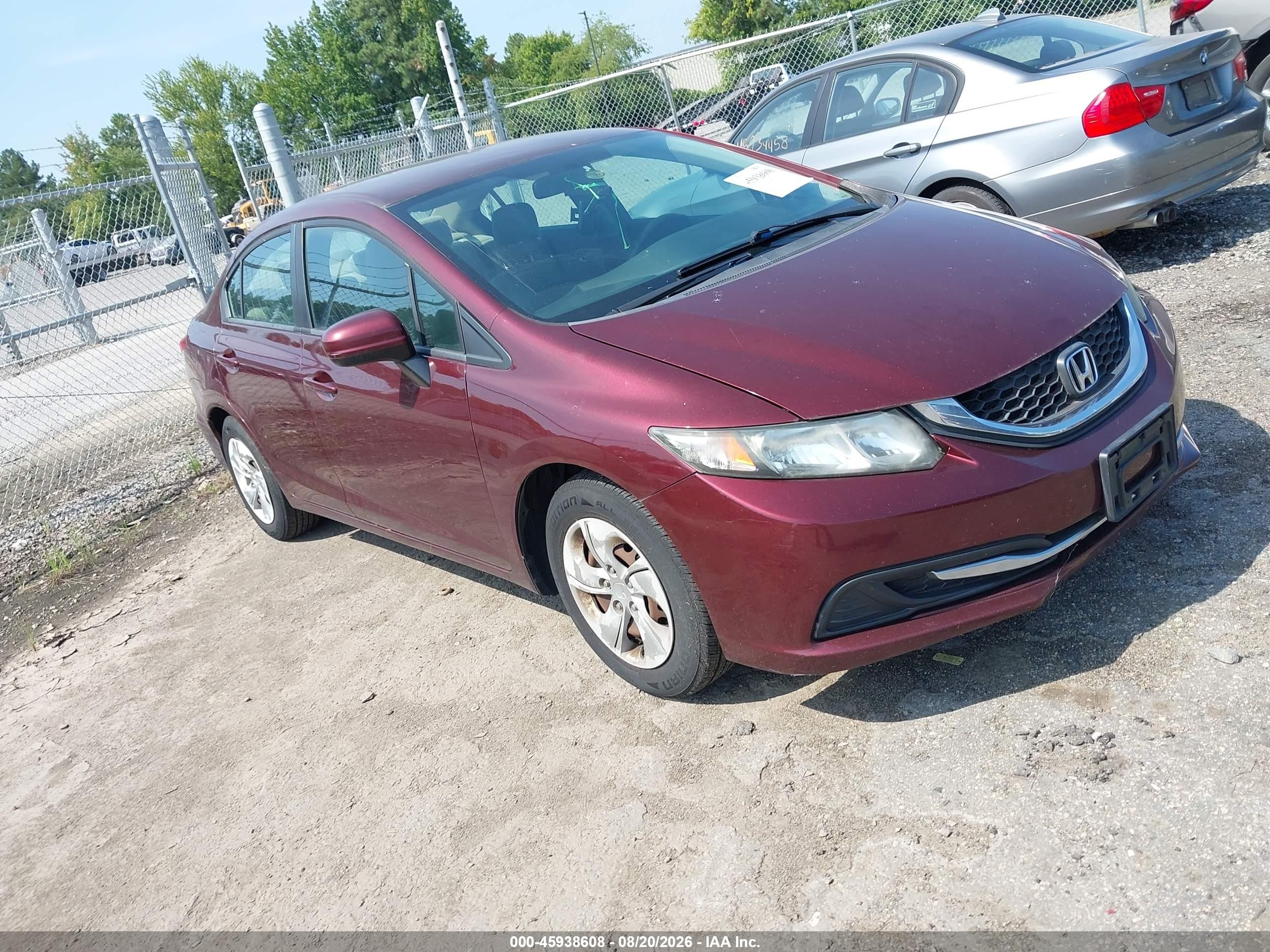 2015 Honda Civic Lx Maroon vin: 19XFB2F56FE065759