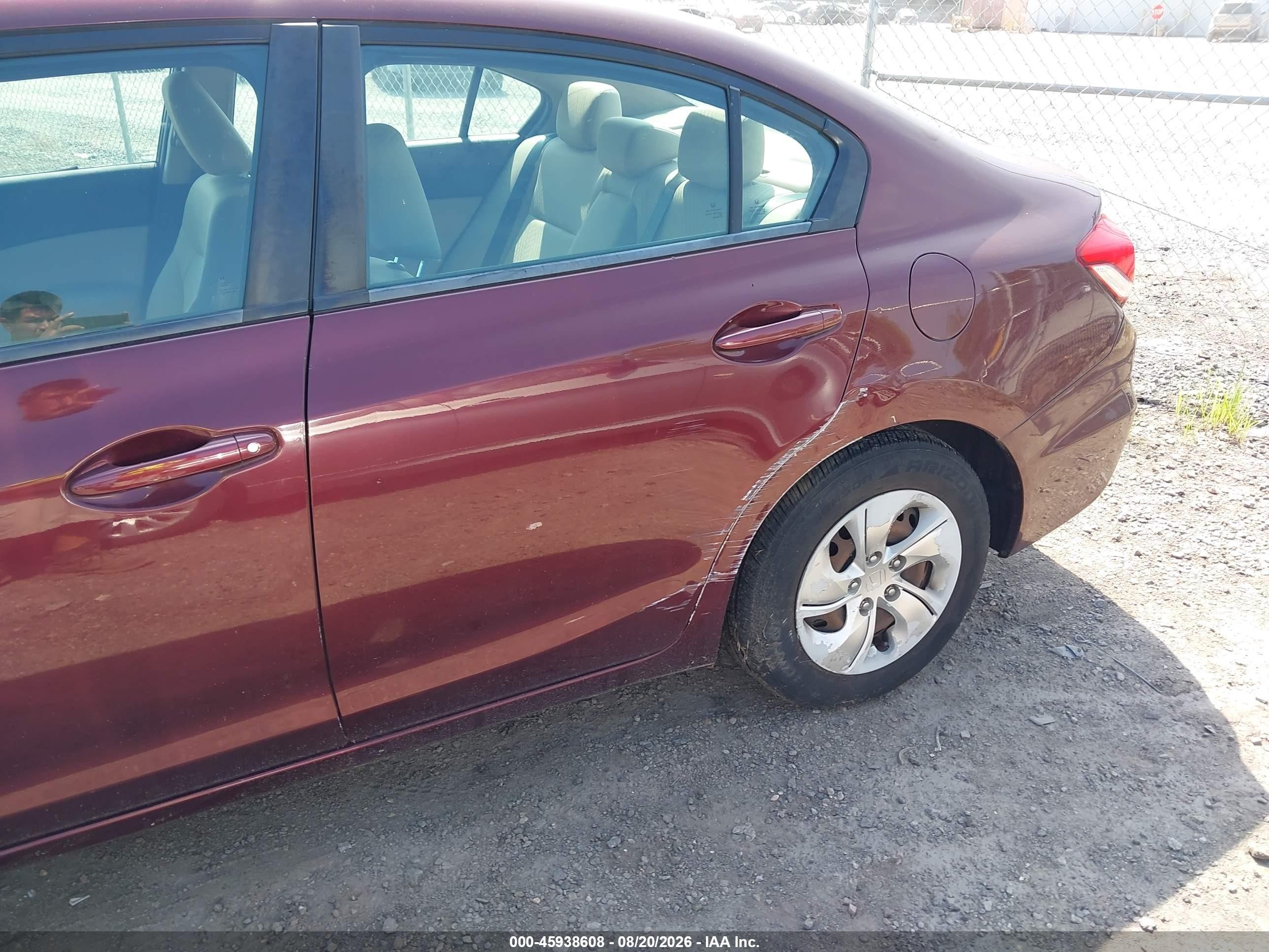 2015 Honda Civic Lx Maroon vin: 19XFB2F56FE065759