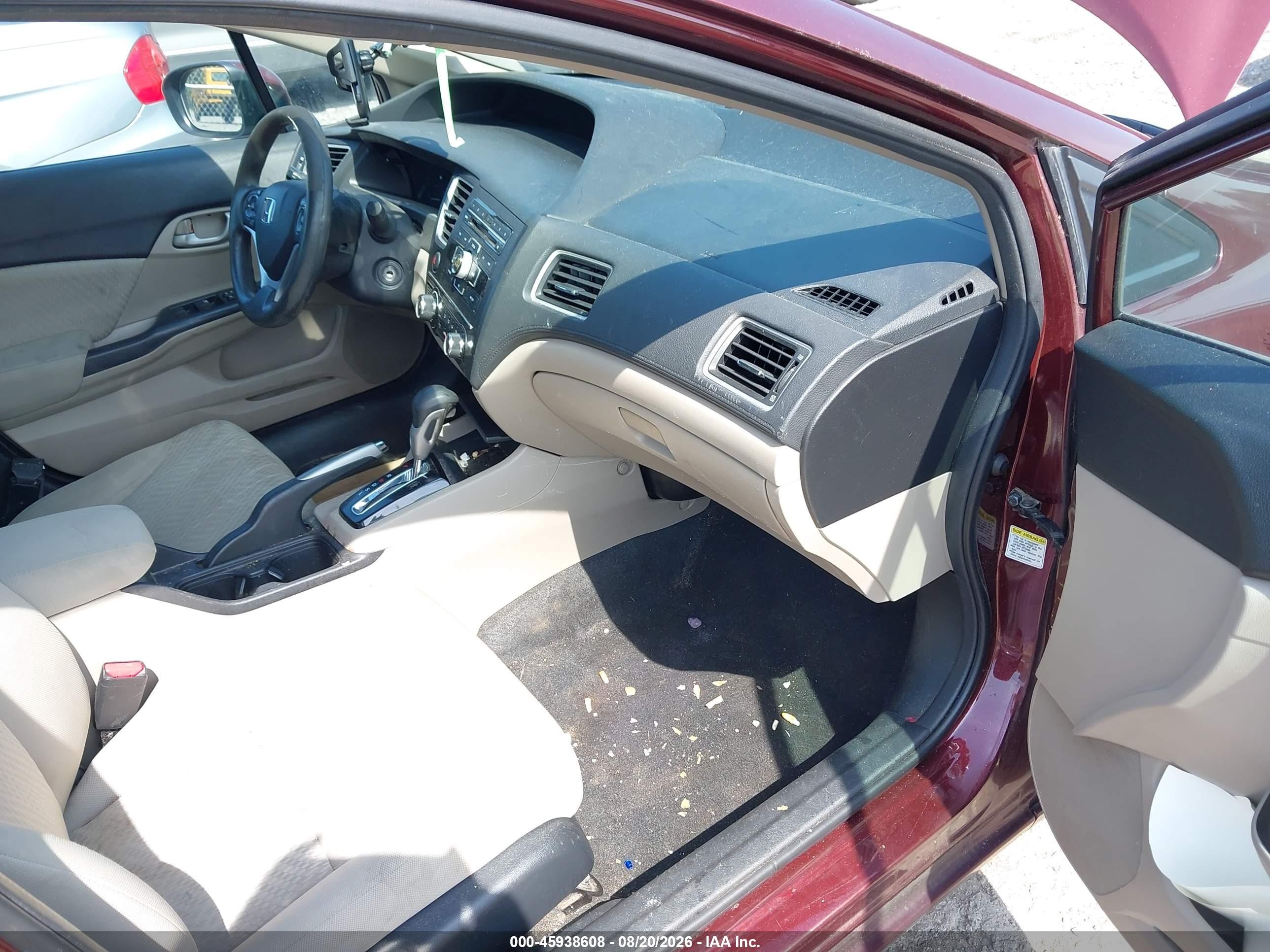 2015 Honda Civic Lx Maroon vin: 19XFB2F56FE065759