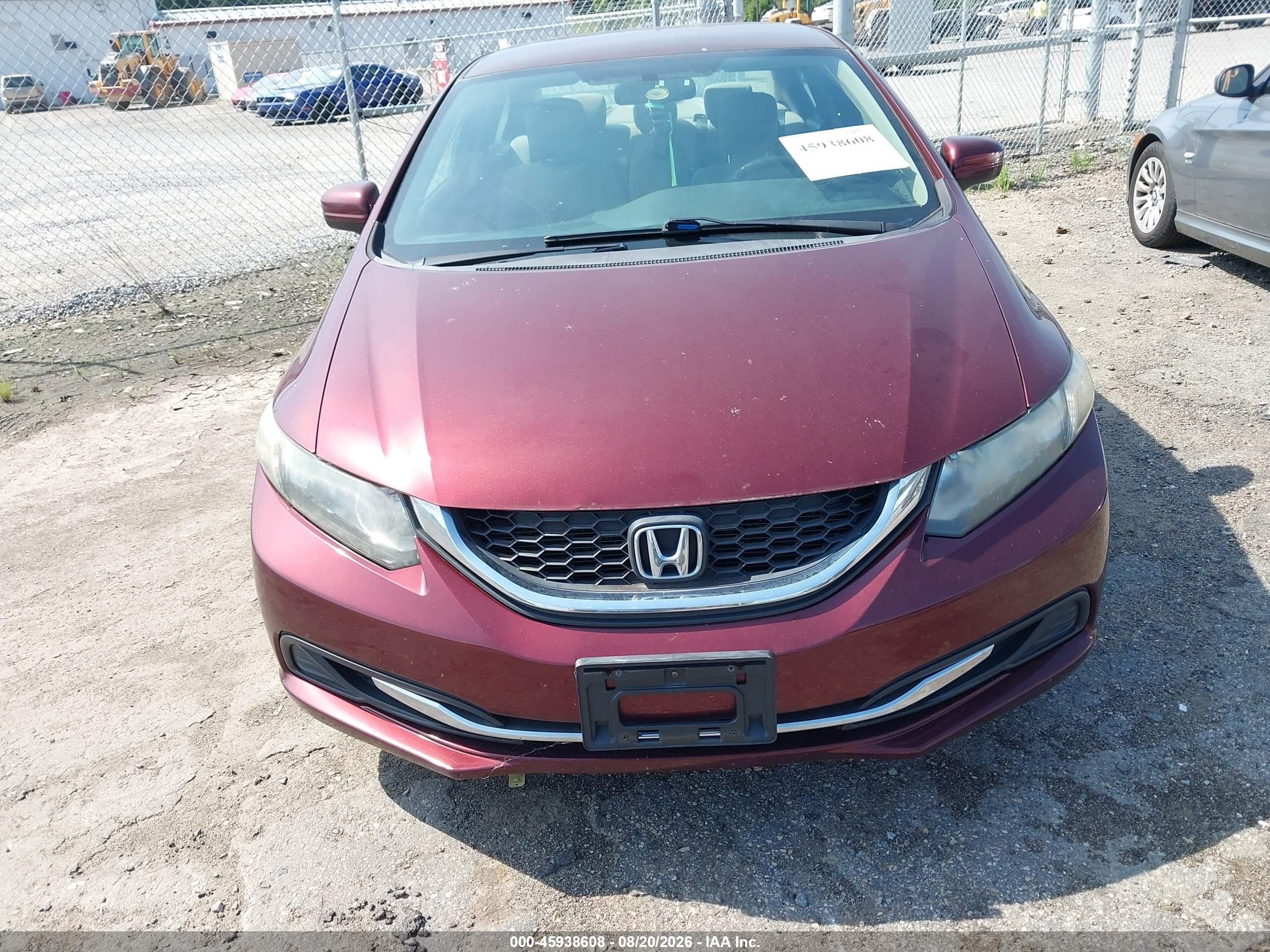 2015 Honda Civic Lx Maroon vin: 19XFB2F56FE065759