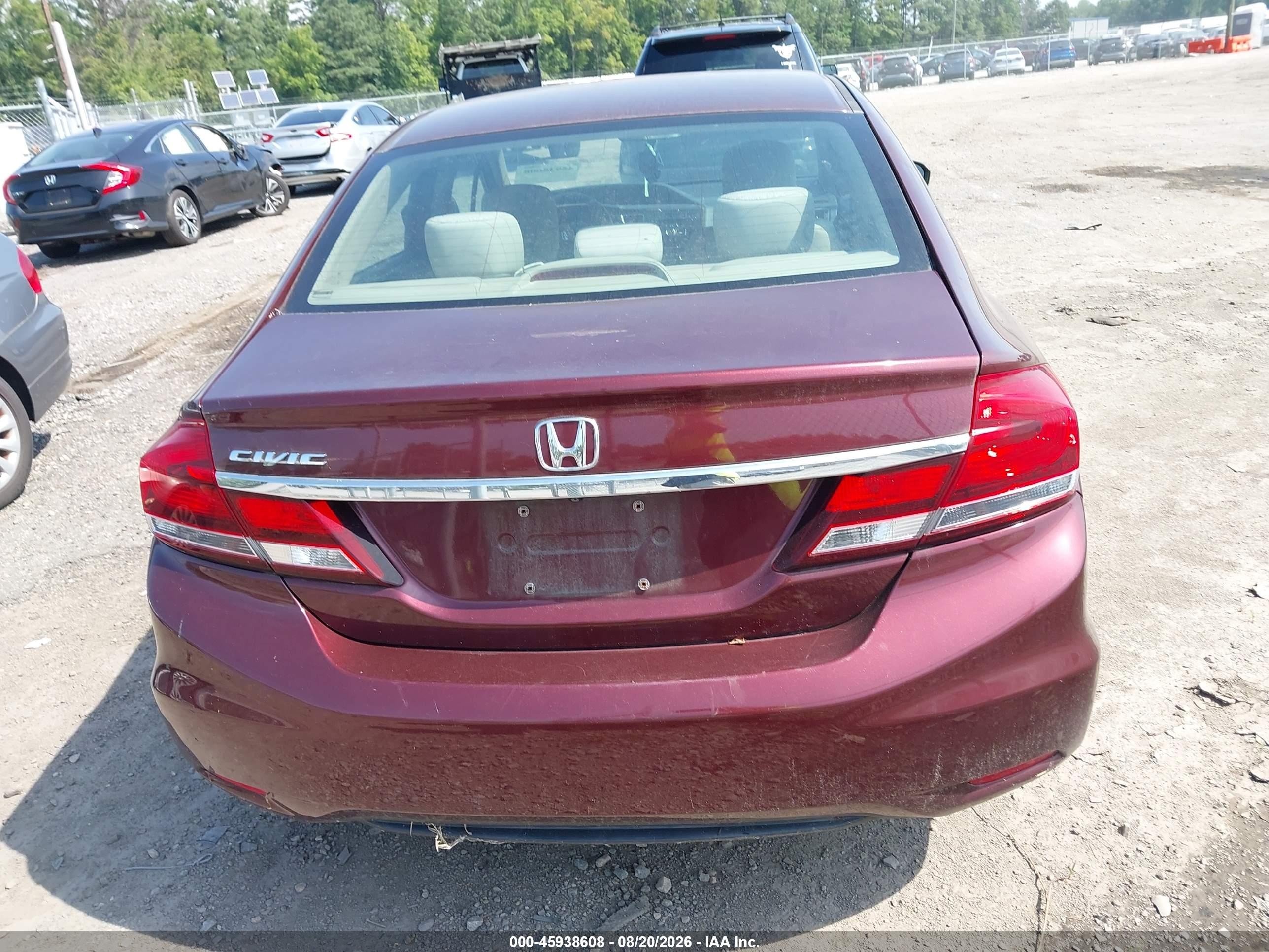 2015 Honda Civic Lx Maroon vin: 19XFB2F56FE065759