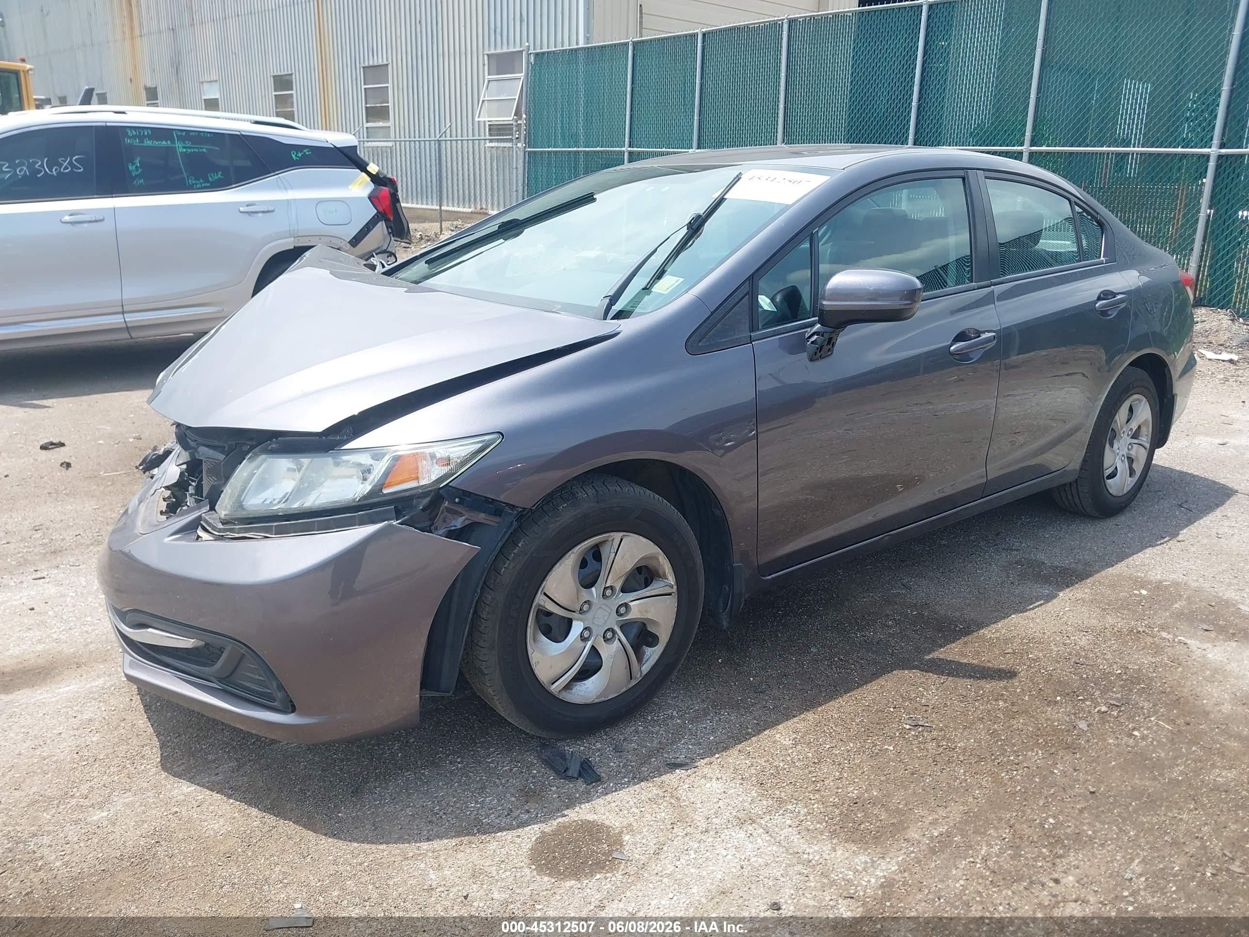 2015 Honda Civic Lx Gray vin: 19XFB2F56FE077801