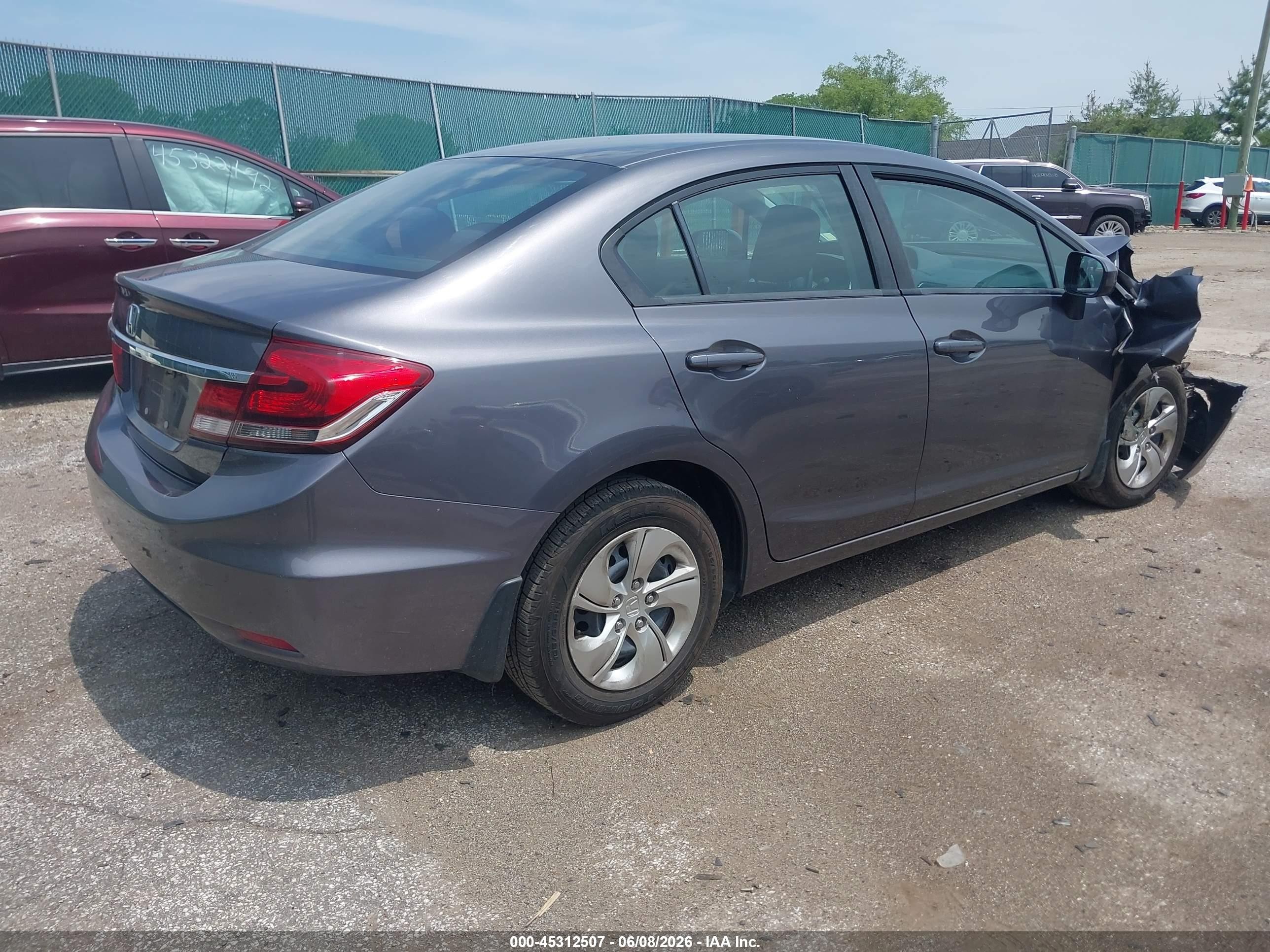2015 Honda Civic Lx Gray vin: 19XFB2F56FE077801