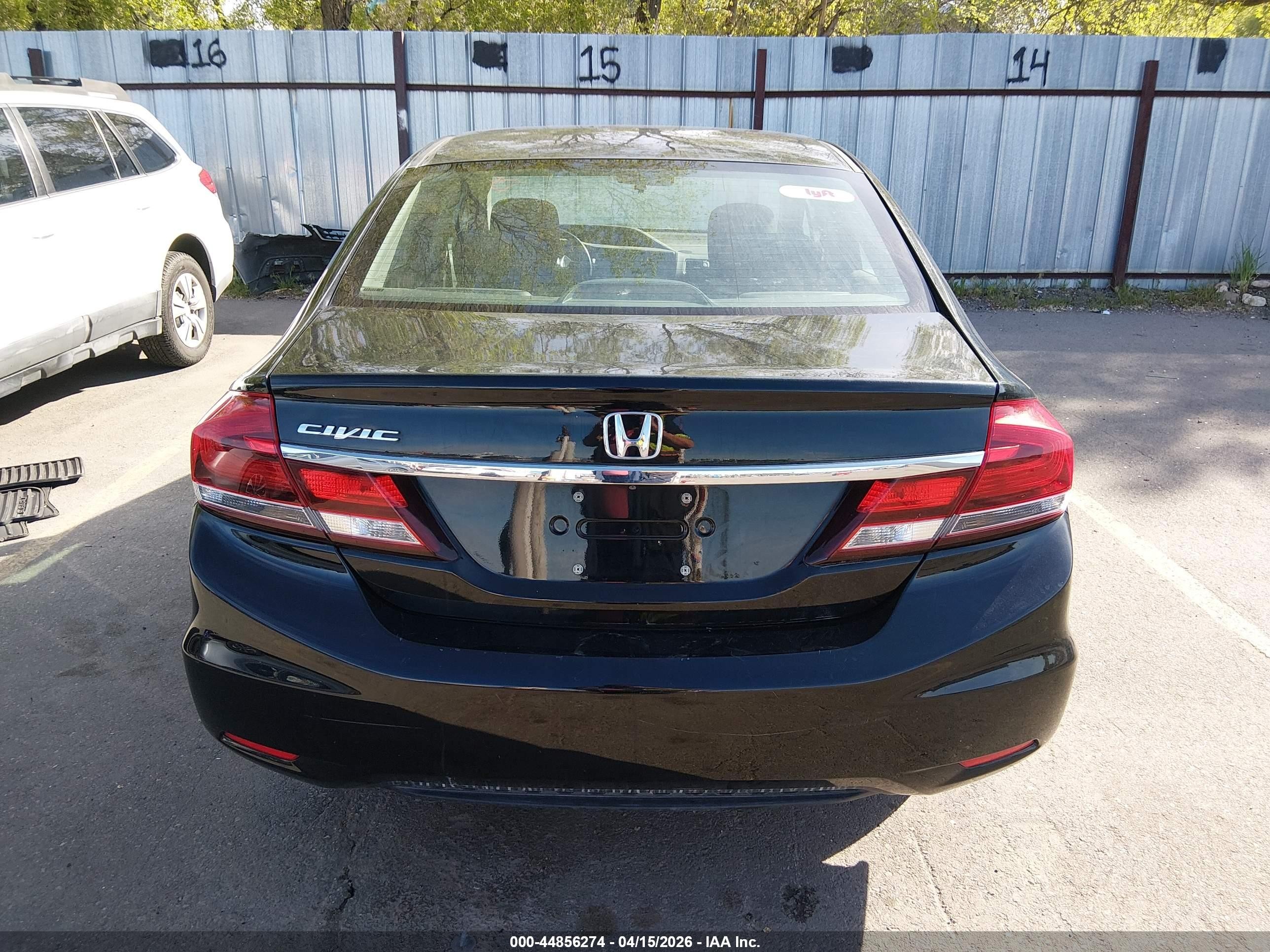 2015 Honda Civic Lx Black vin: 19XFB2F56FE077832