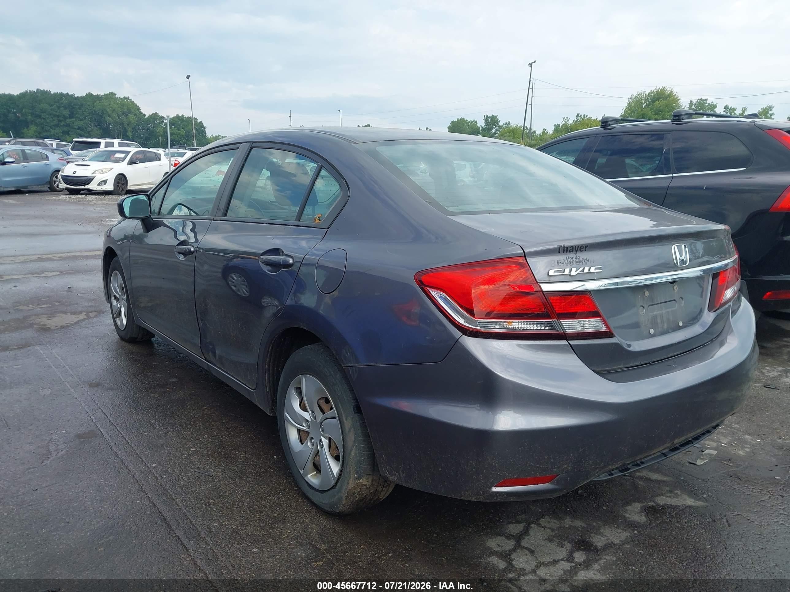 2015 Honda Civic Lx Gray vin: 19XFB2F56FE082495