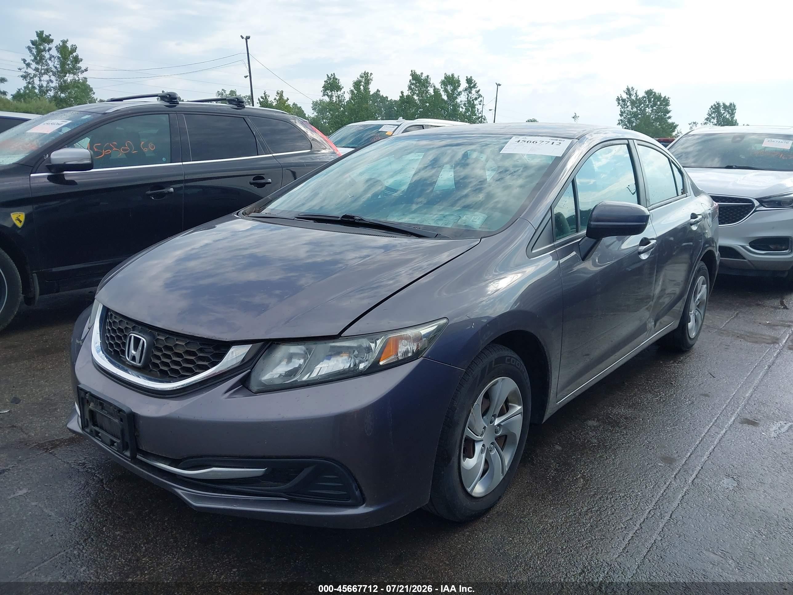 2015 Honda Civic Lx Gray vin: 19XFB2F56FE082495