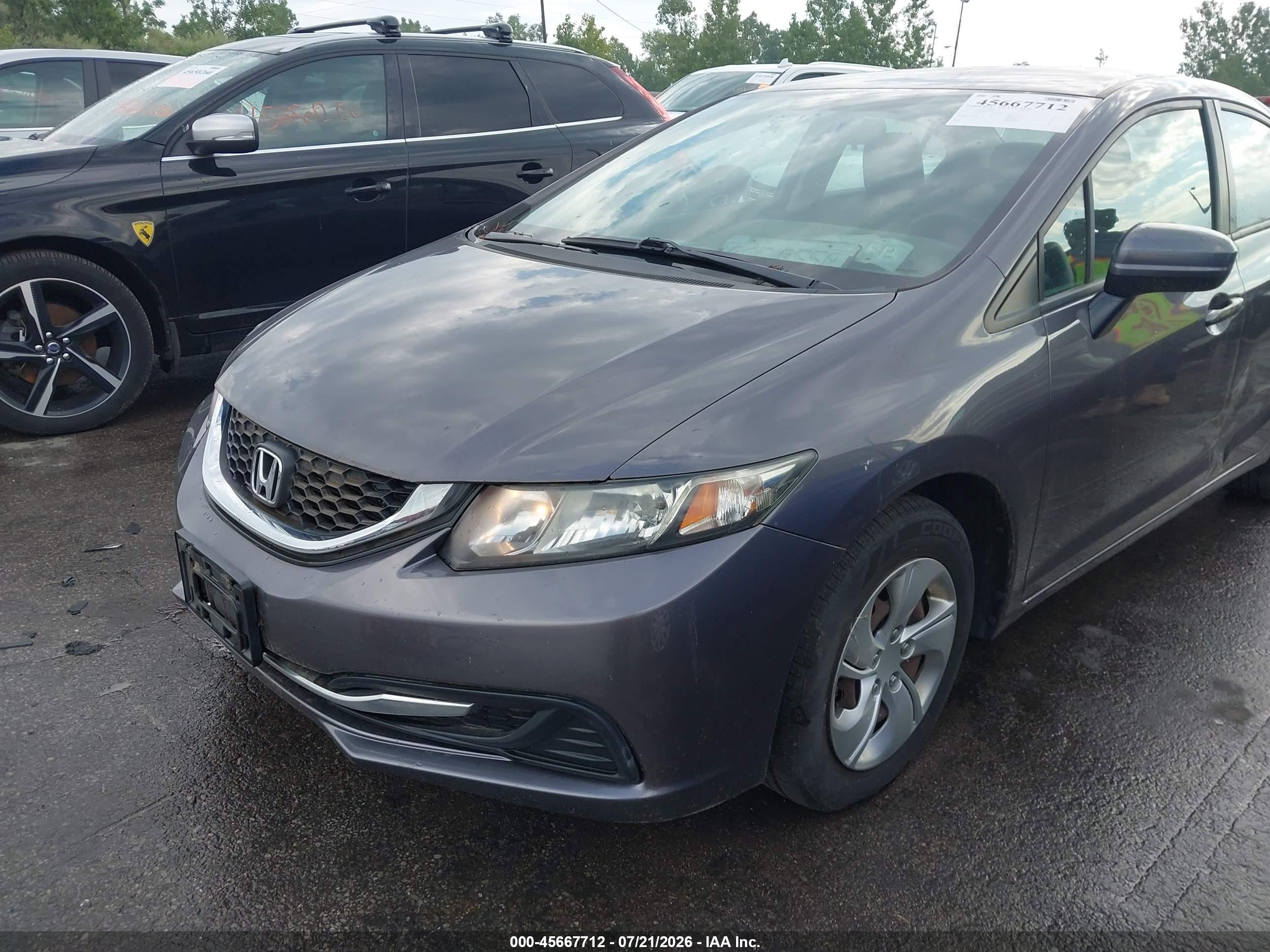 2015 Honda Civic Lx Gray vin: 19XFB2F56FE082495