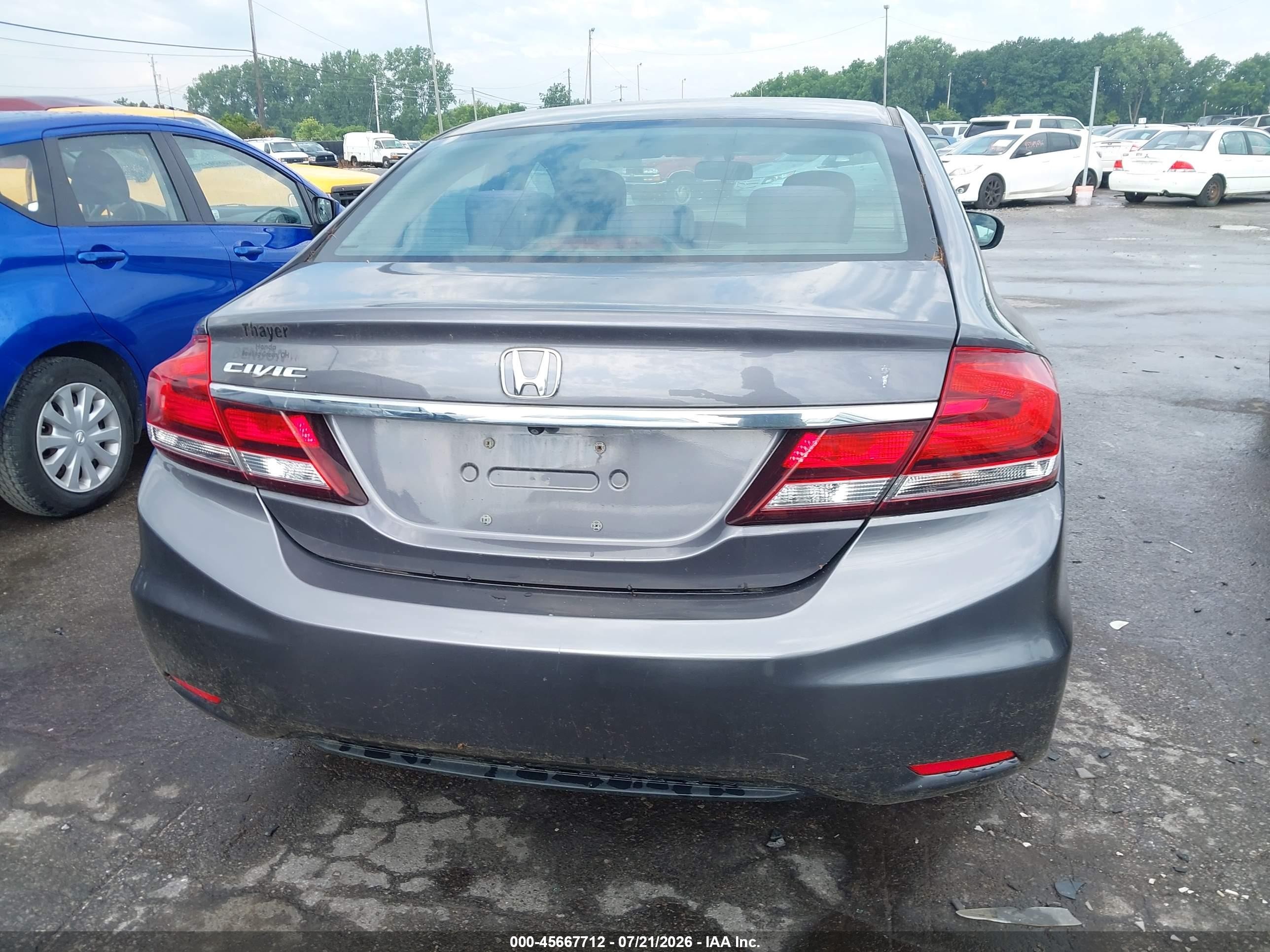 2015 Honda Civic Lx Gray vin: 19XFB2F56FE082495