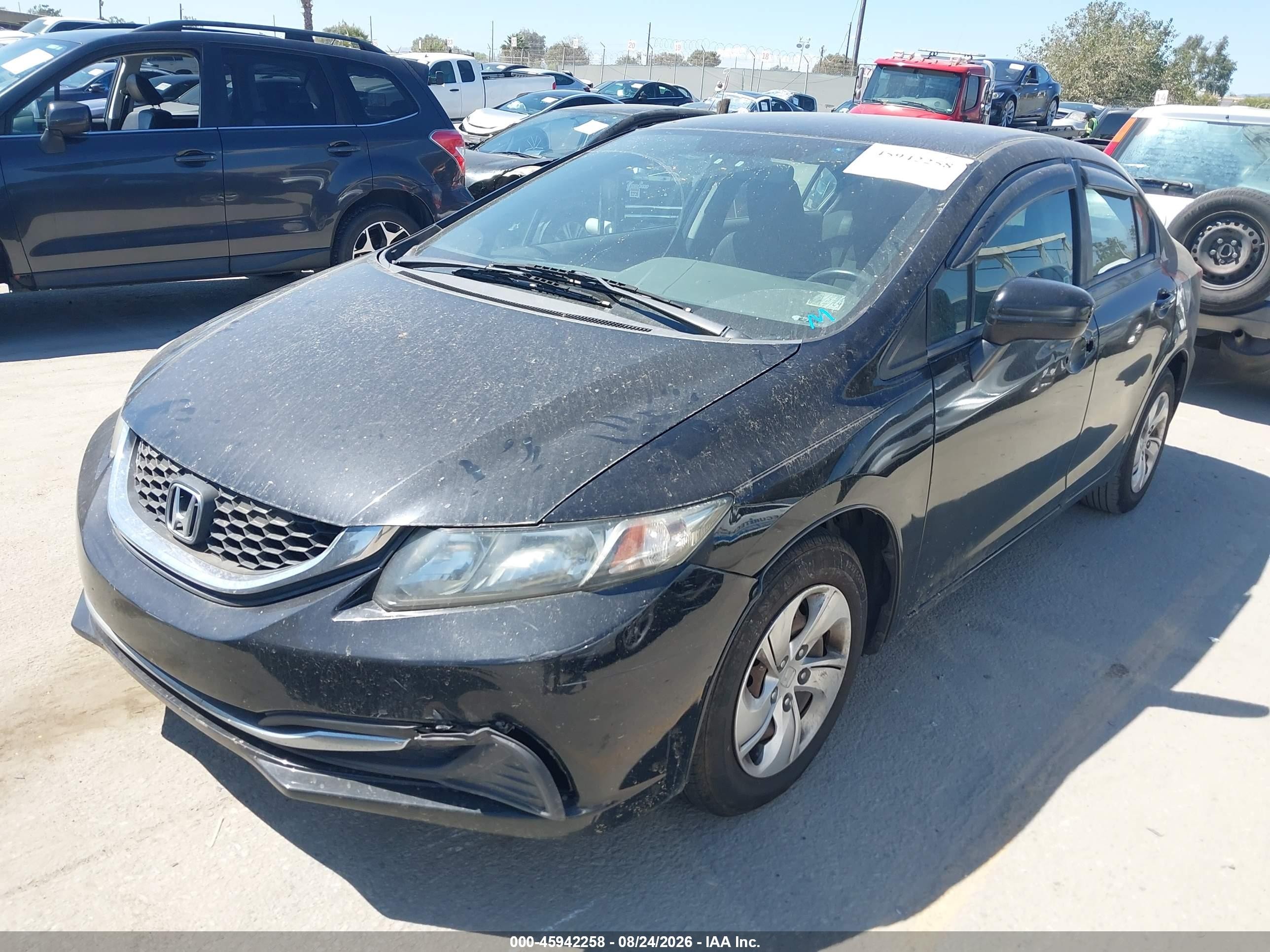 2015 Honda Civic Lx Black vin: 19XFB2F56FE110392